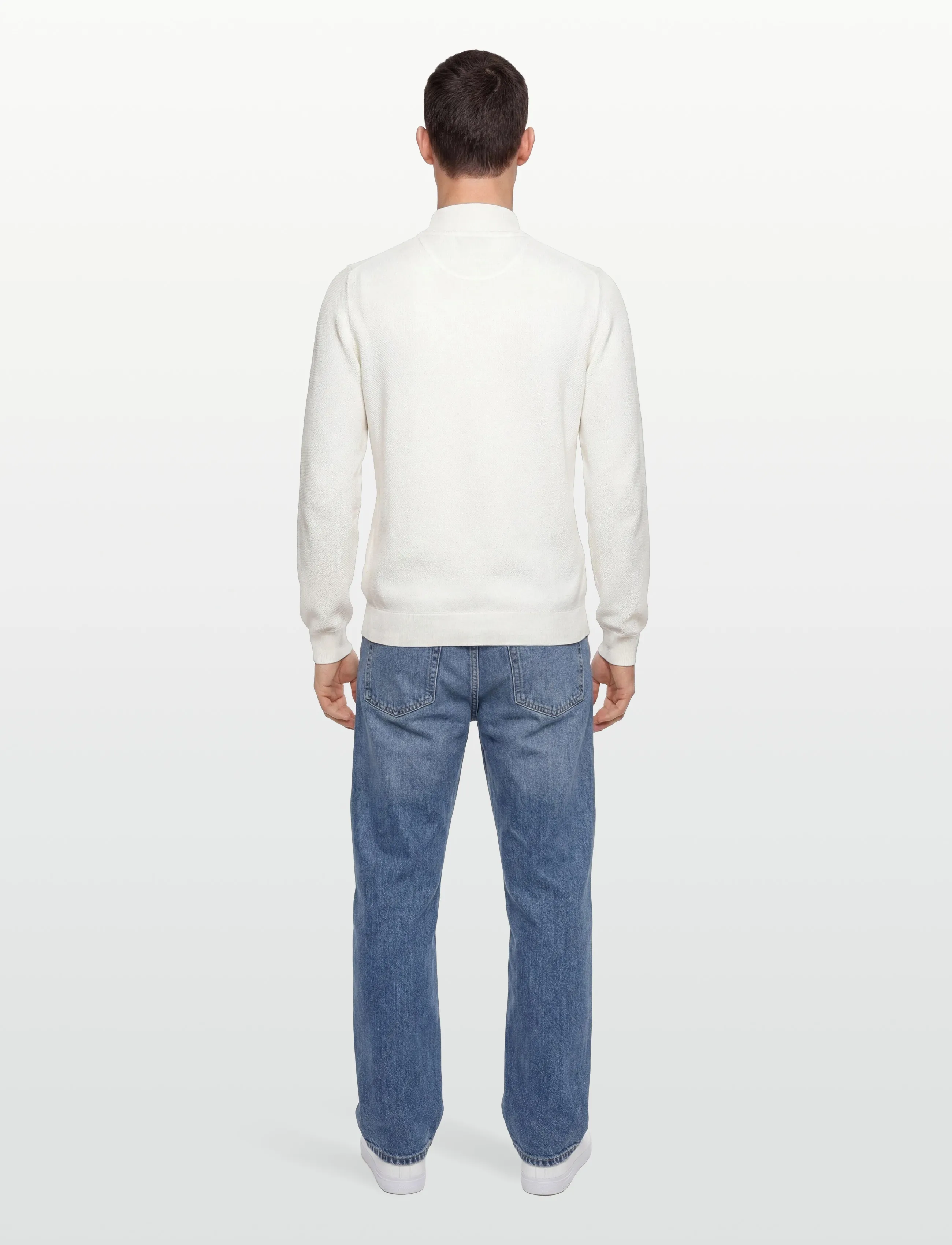 Gant - COTTON PIQUE HALF ZIP - half zip jumpers - eggshell - 4