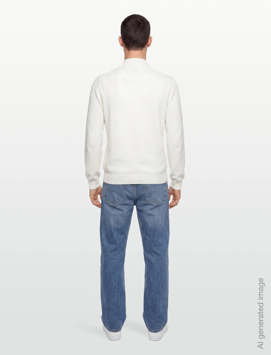 Gant - COTTON PIQUE HALF ZIP - half zip-tröjor - eggshell - 4