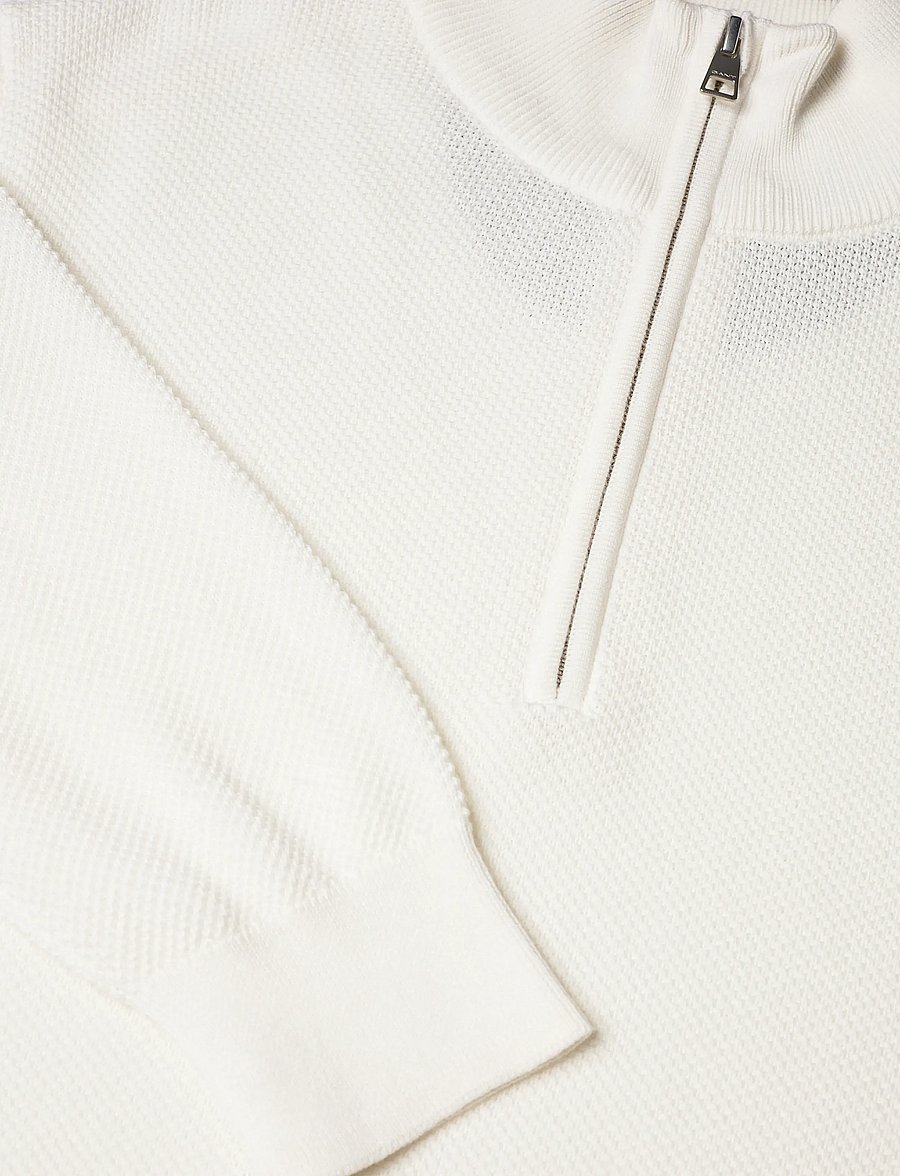 Gant - COTTON PIQUE HALF ZIP - hálfrenndar peysur - eggshell - 2