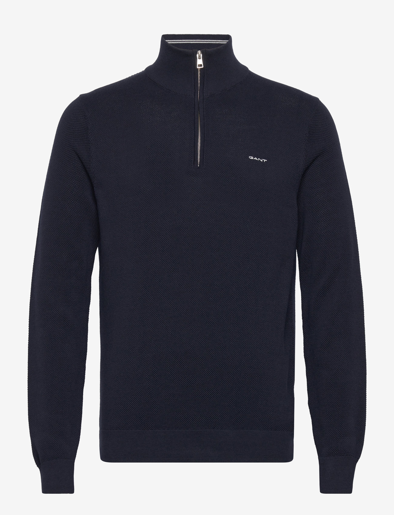 GANT - COTTON PIQUE HALF ZIP - tõmblukk-kaelusega džemprid - evening blue - 1