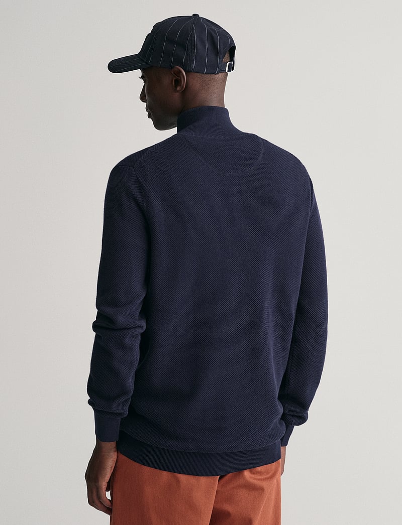GANT - COTTON PIQUE HALF ZIP - tõmblukk-kaelusega džemprid - evening blue - 3