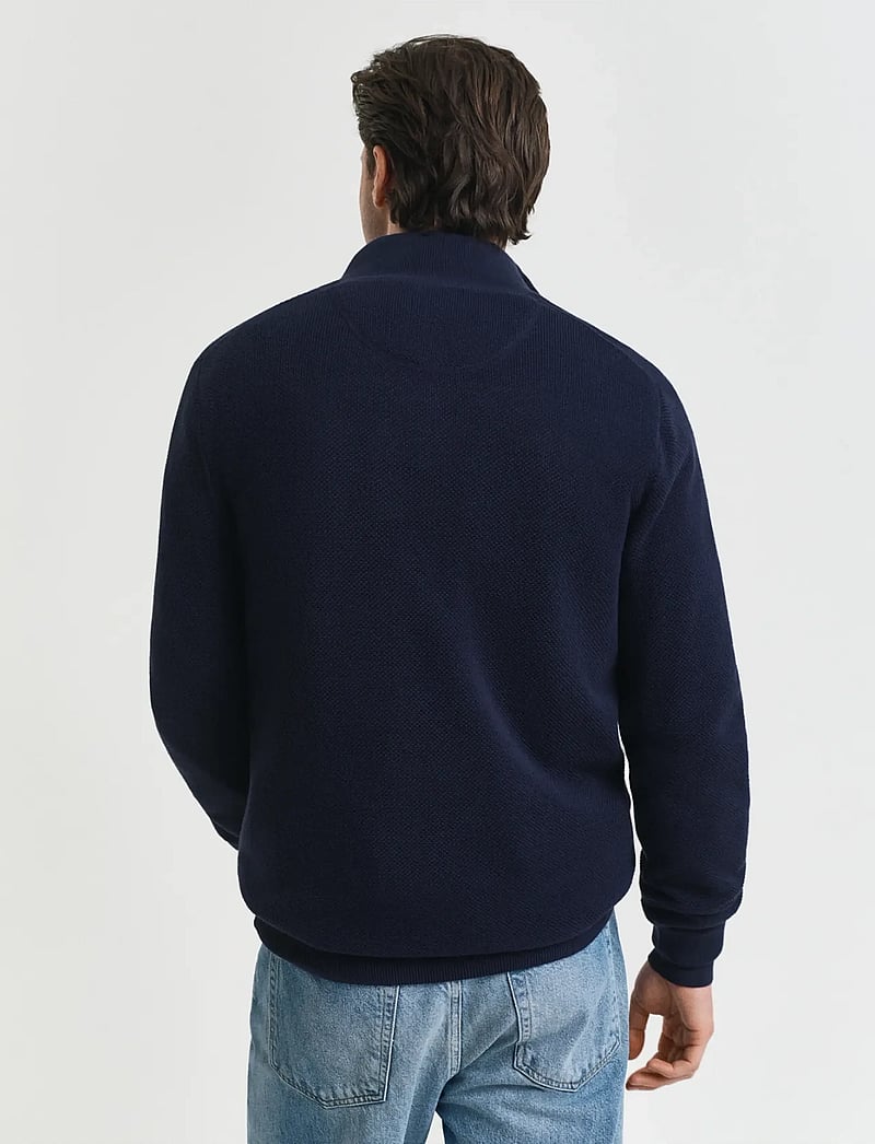Gant - COTTON PIQUE HALF ZIP - pullover mit halbem reißverschluss - evening blue - 3