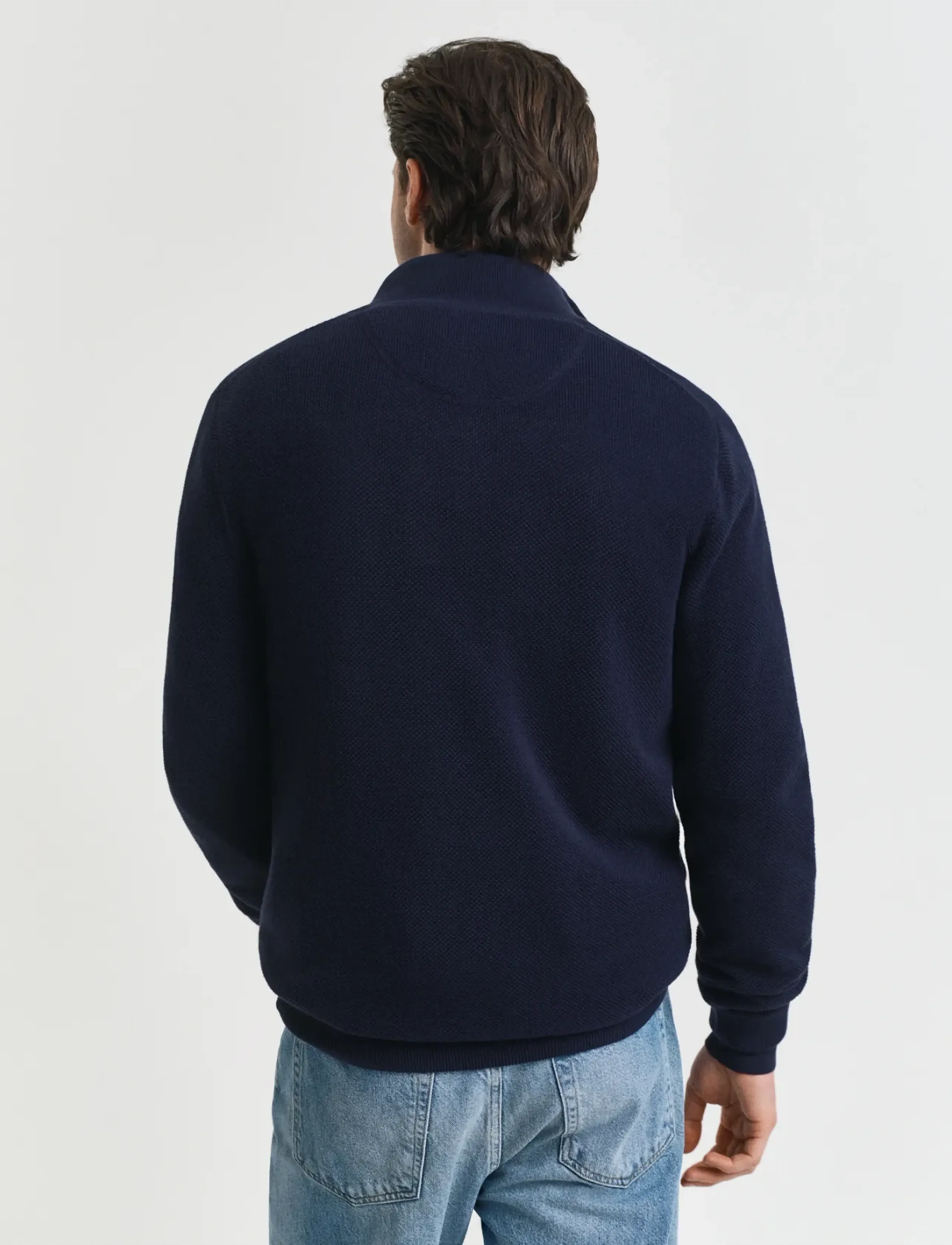 Gant - COTTON PIQUE HALF ZIP - half zip jumpers - evening blue - 3