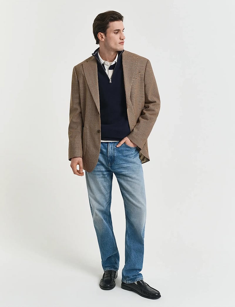 Gant - COTTON PIQUE HALF ZIP - pullover mit halbem reißverschluss - evening blue - 5