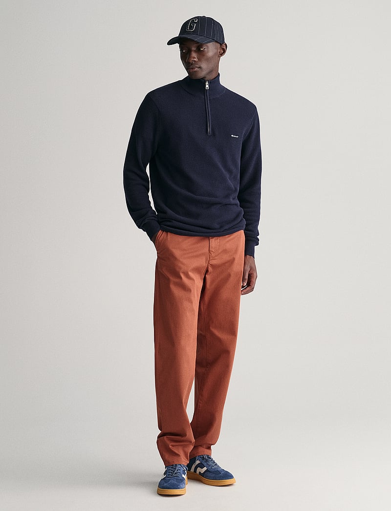 GANT - COTTON PIQUE HALF ZIP - tõmblukk-kaelusega džemprid - evening blue - 5