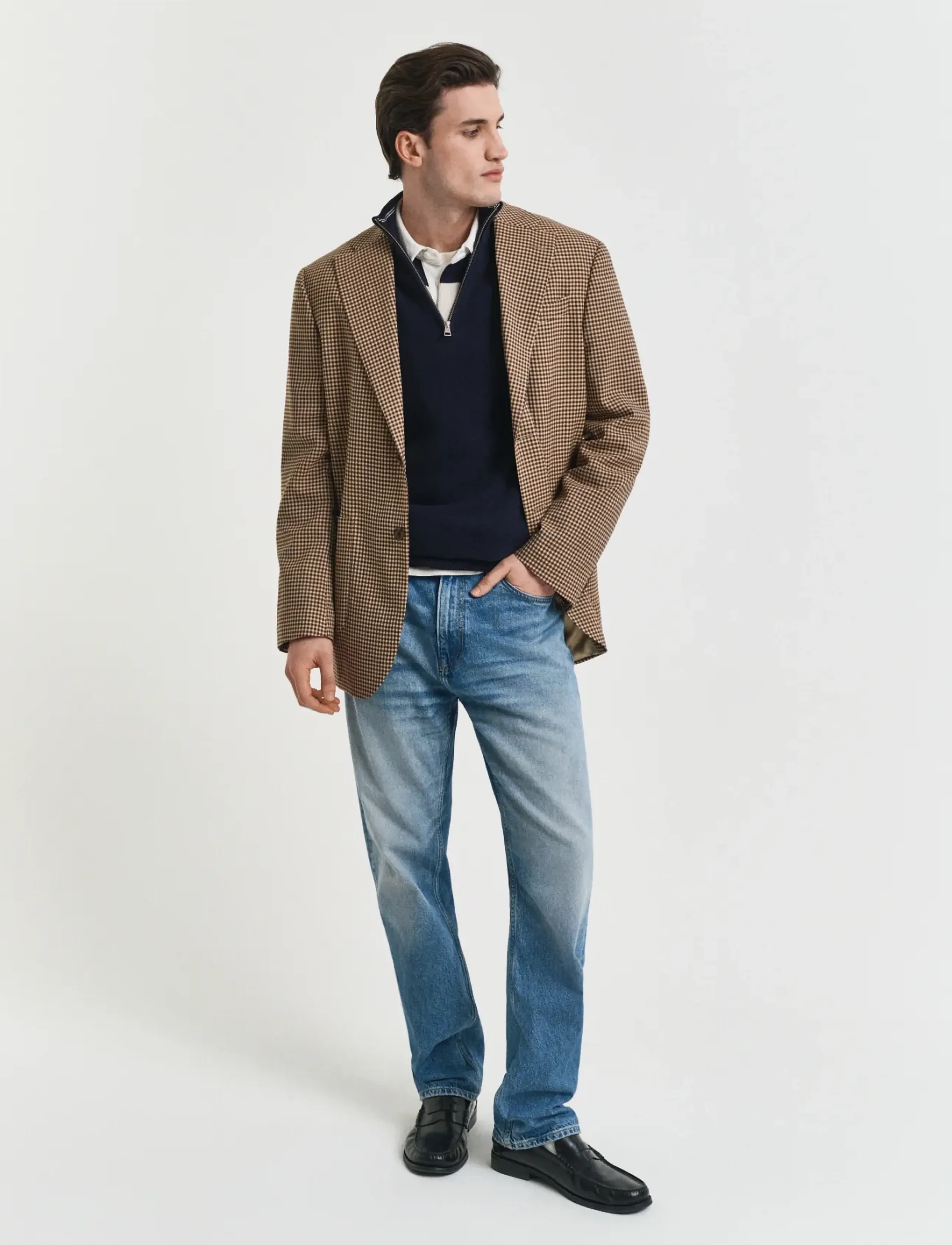 Gant - COTTON PIQUE HALF ZIP - pullover mit halbem reißverschluss - evening blue - 5