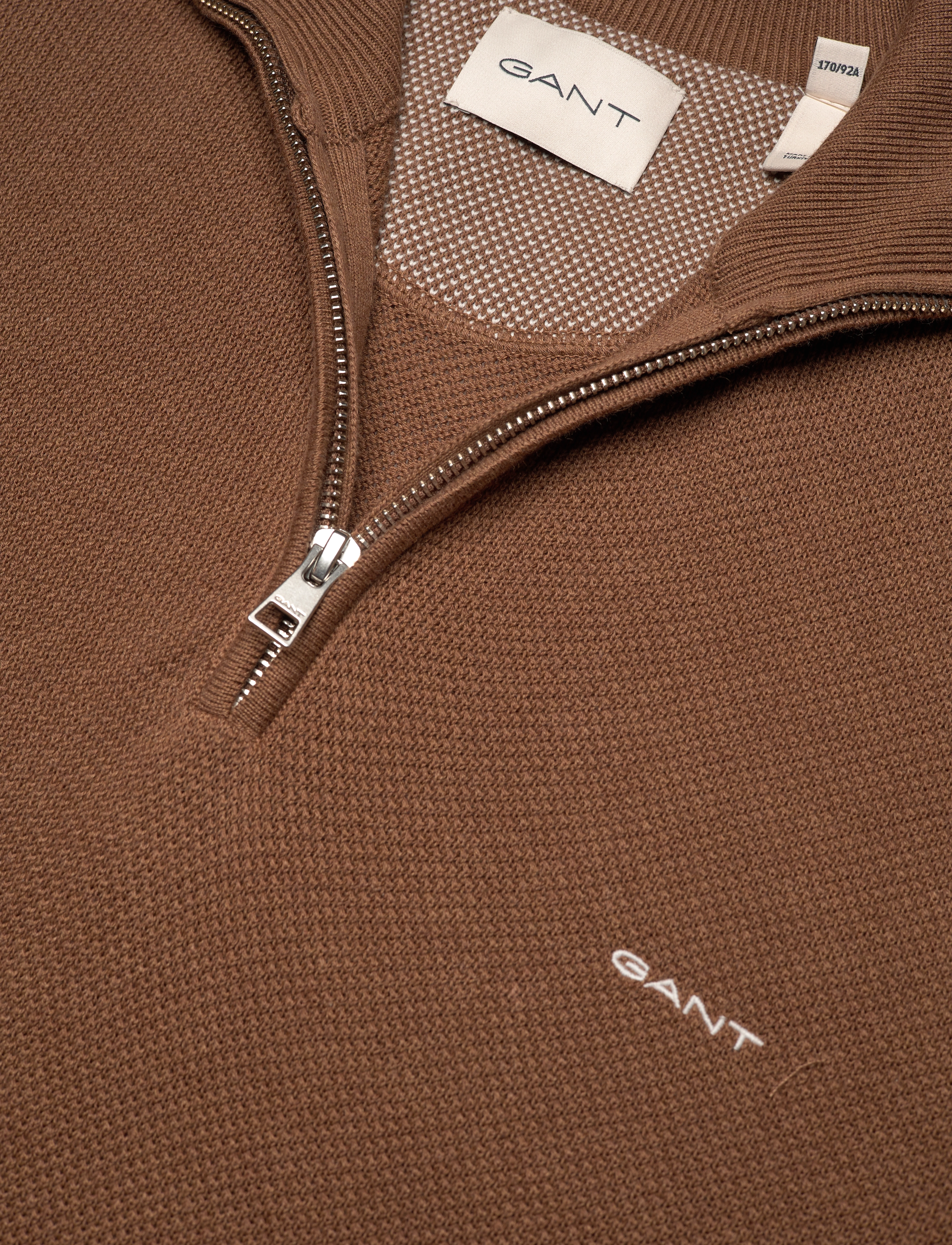 Gant - COTTON PIQUE HALF ZIP - half zip-tröjor - hazelnut melange - 2