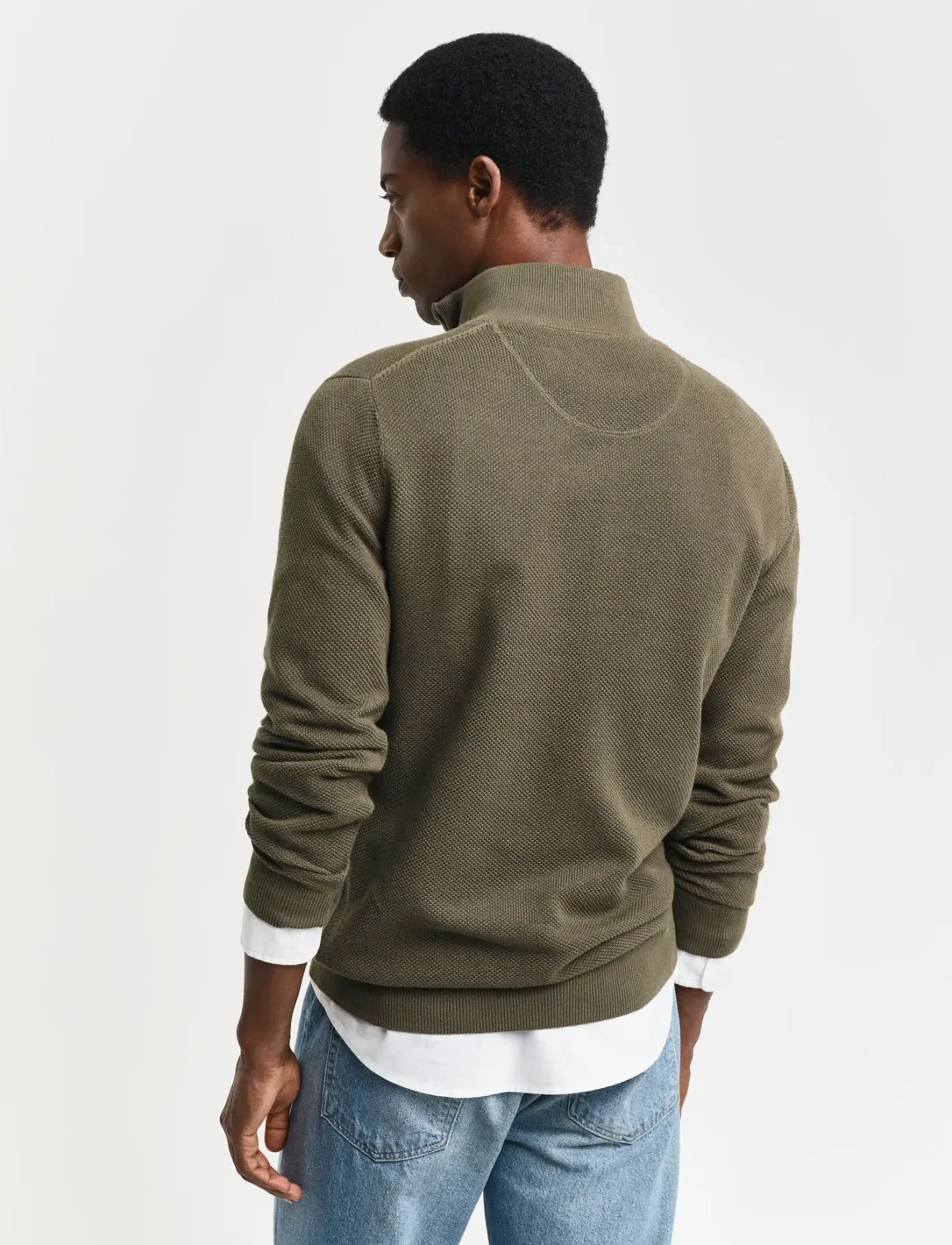 Gant - COTTON PIQUE HALF ZIP - mænd - juniper green - 3