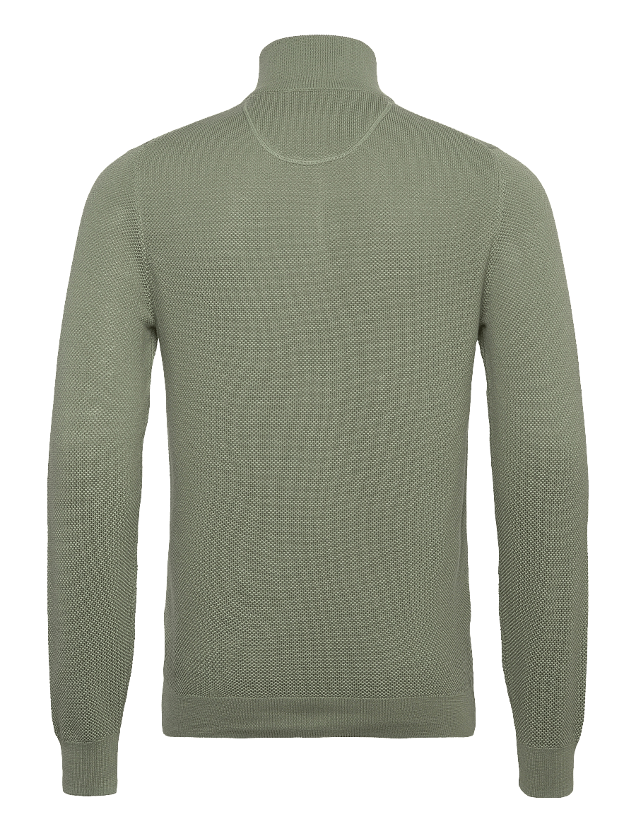 Gant - COTTON PIQUE HALF ZIP - truien met halve rits - kalamata green - 1