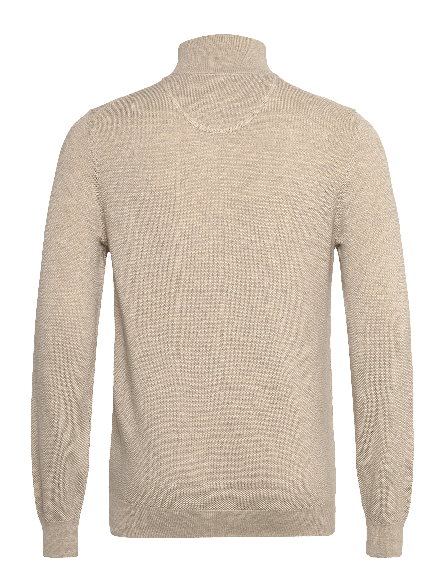 Gant - COTTON PIQUE HALF ZIP - tõmblukk-kaelusega džemprid - light beige melange - 1