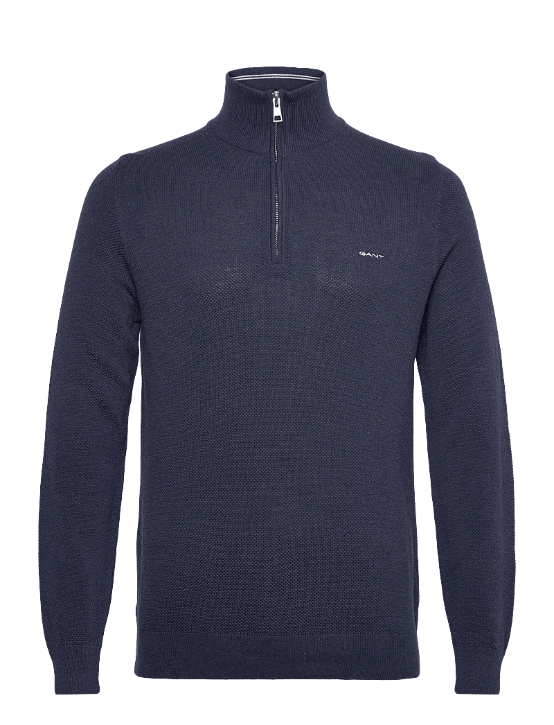 GANT - COTTON PIQUE HALF ZIP - half zip-tröjor - marine melange - 0