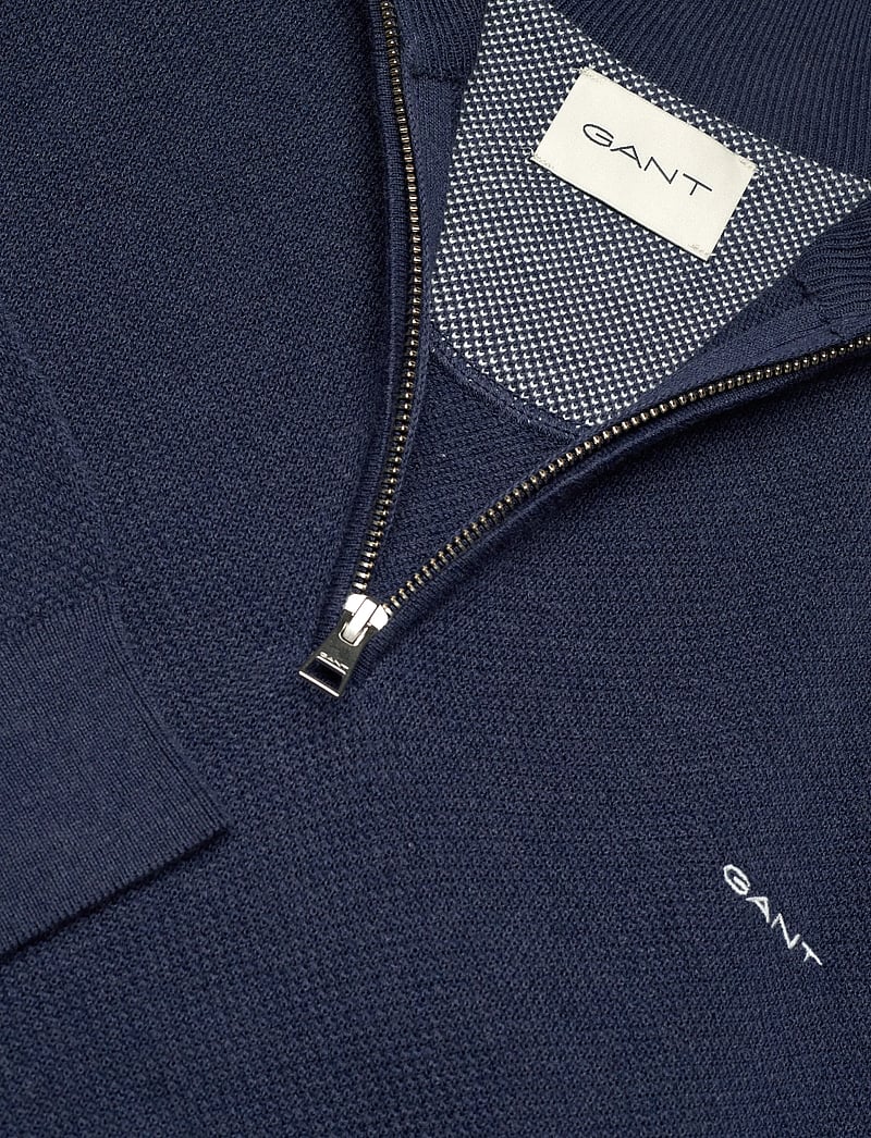 GANT - COTTON PIQUE HALF ZIP - half zip-tröjor - marine melange - 2