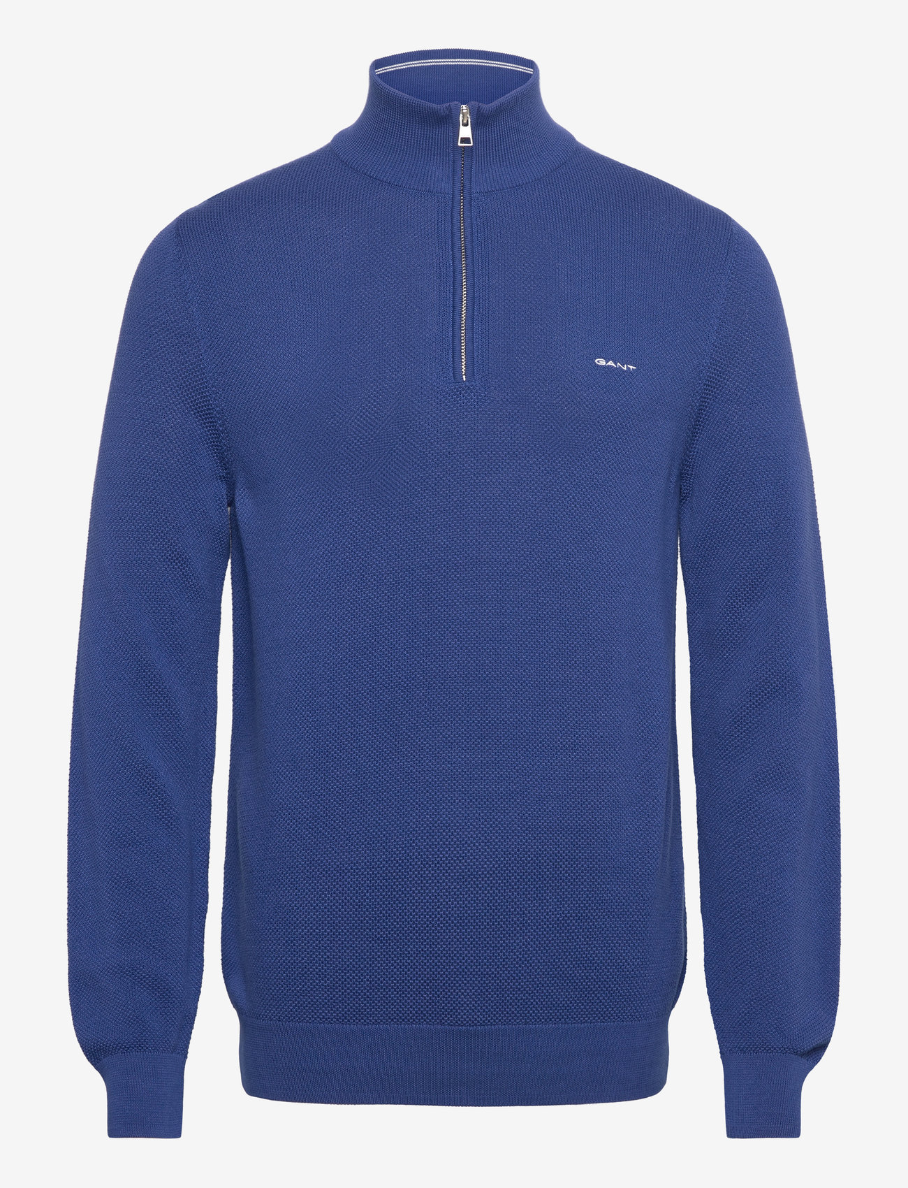 GANT - COTTON PIQUE HALF ZIP - swetry zapinane do połowy - rich blue - 0