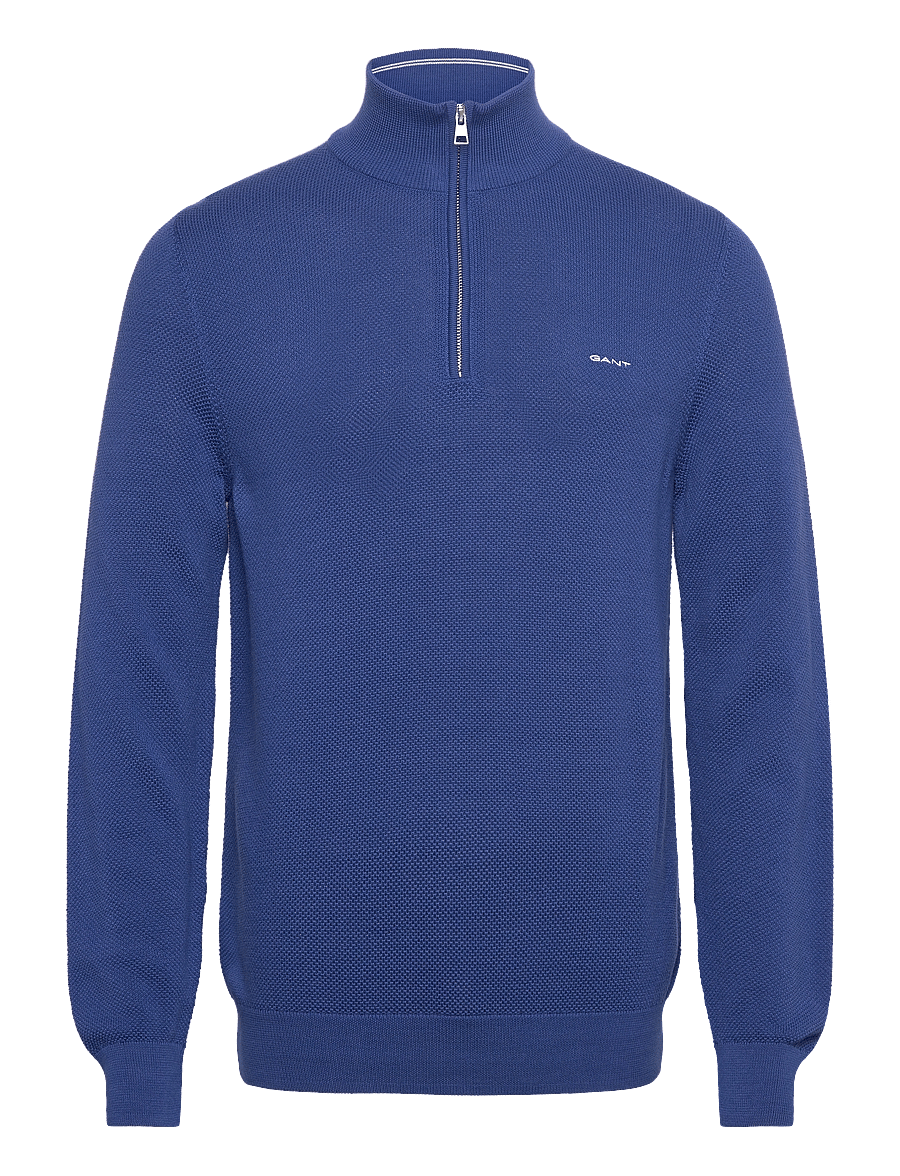 Gant - COTTON PIQUE HALF ZIP - tõmblukk-kaelusega džemprid - rich blue - 0