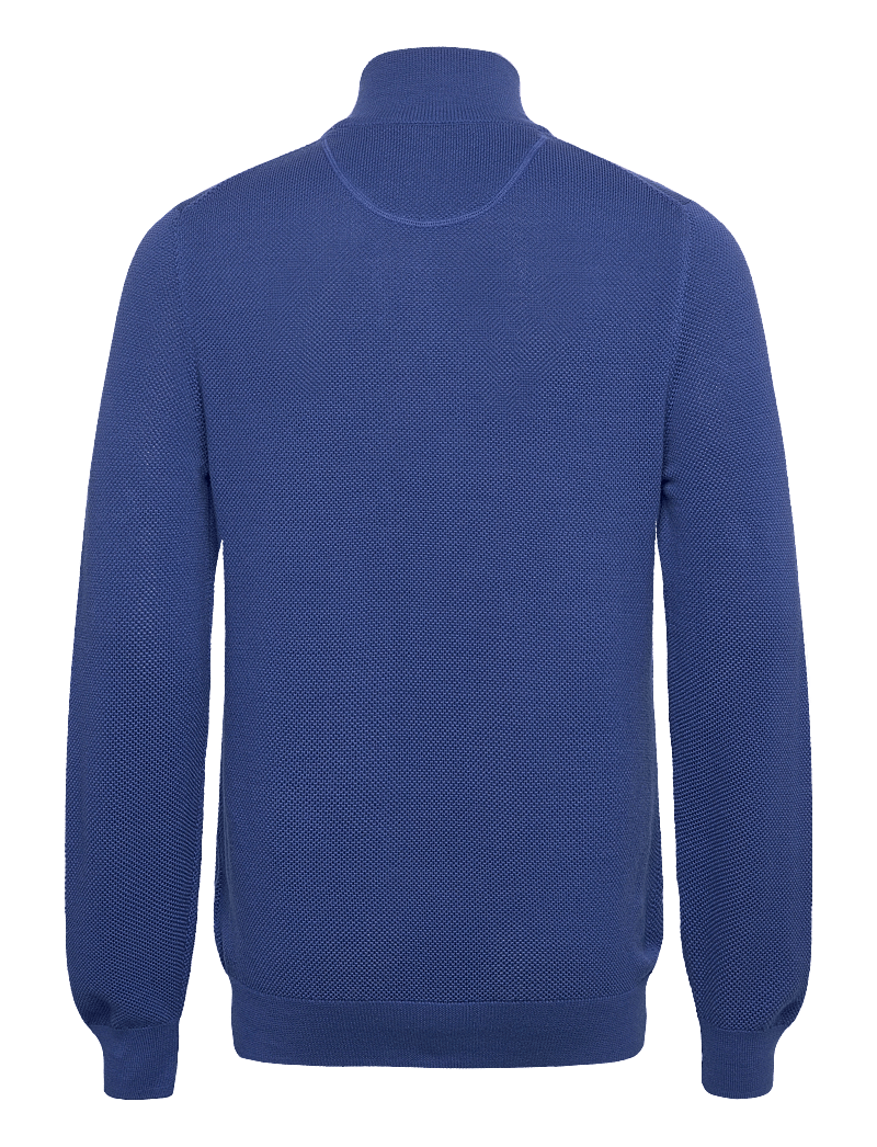GANT - COTTON PIQUE HALF ZIP - swetry zapinane do połowy - rich blue - 1