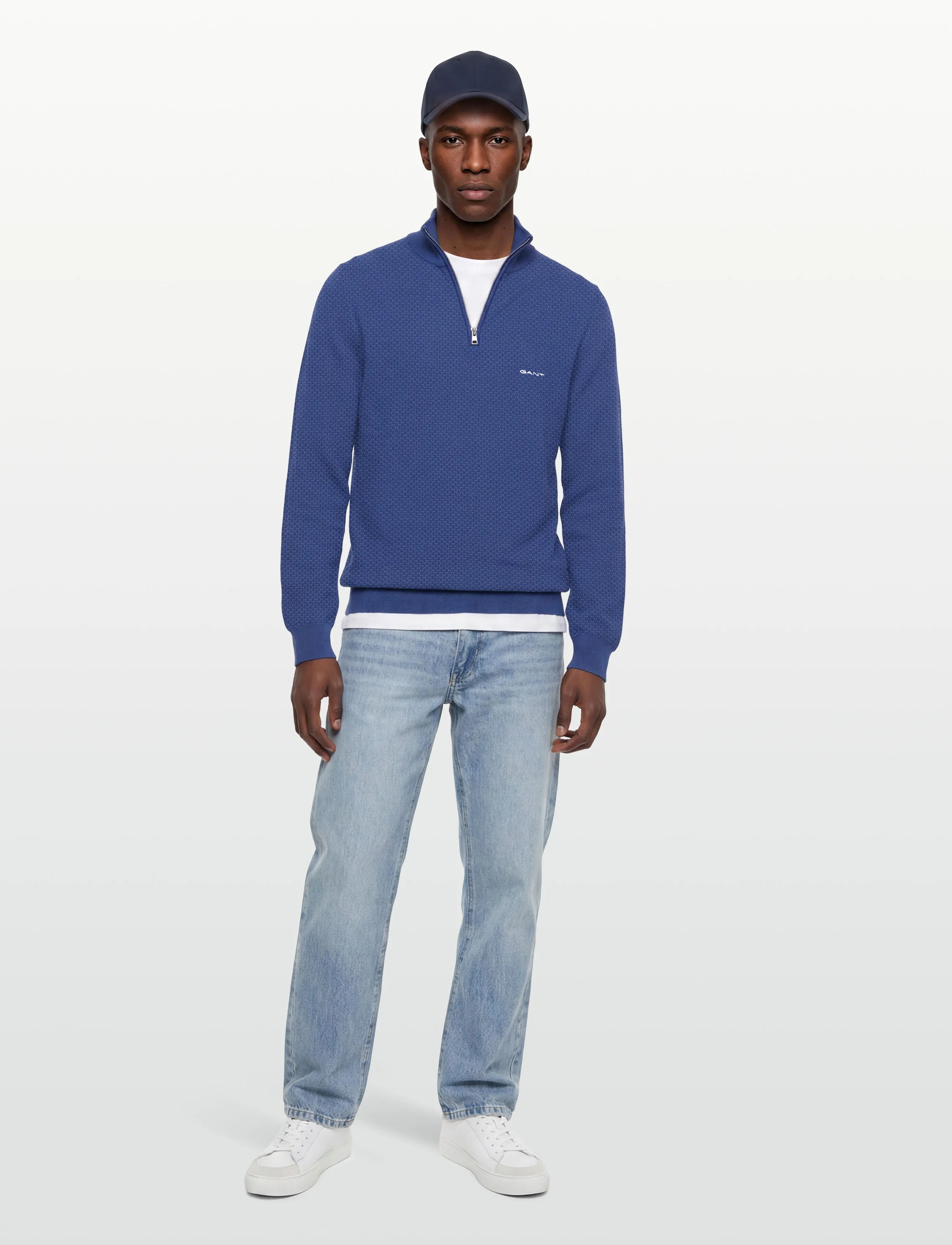 Gant - COTTON PIQUE HALF ZIP - mehed - rich blue - 0