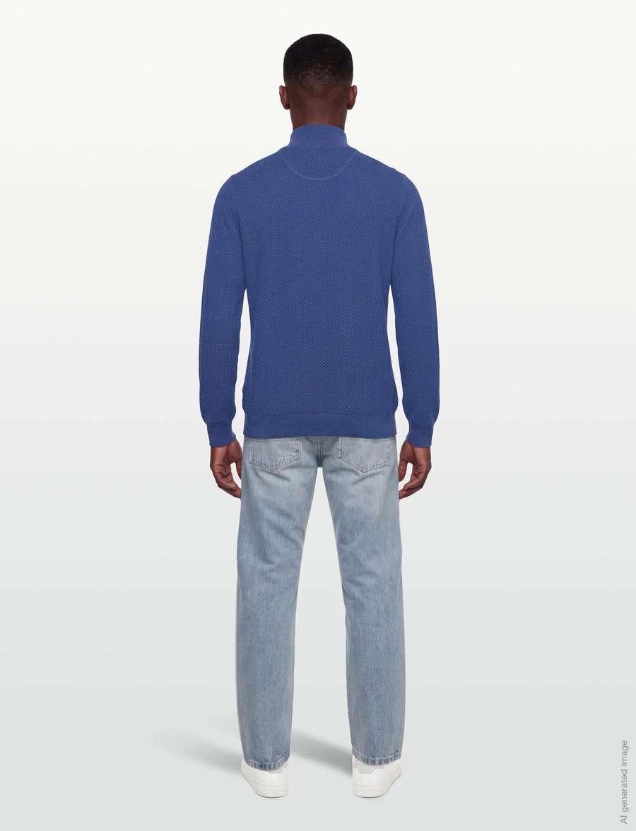 Gant - COTTON PIQUE HALF ZIP - half zip-tröjor - rich blue - 4