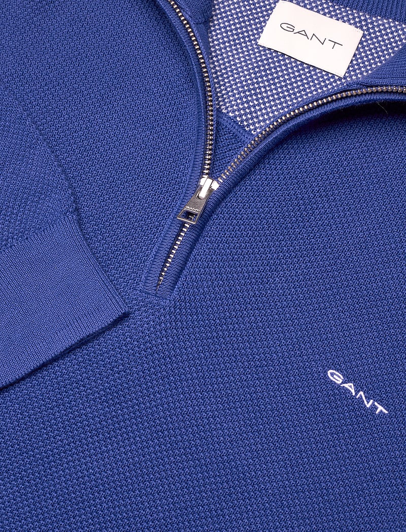 GANT - COTTON PIQUE HALF ZIP - swetry zapinane do połowy - rich blue - 2