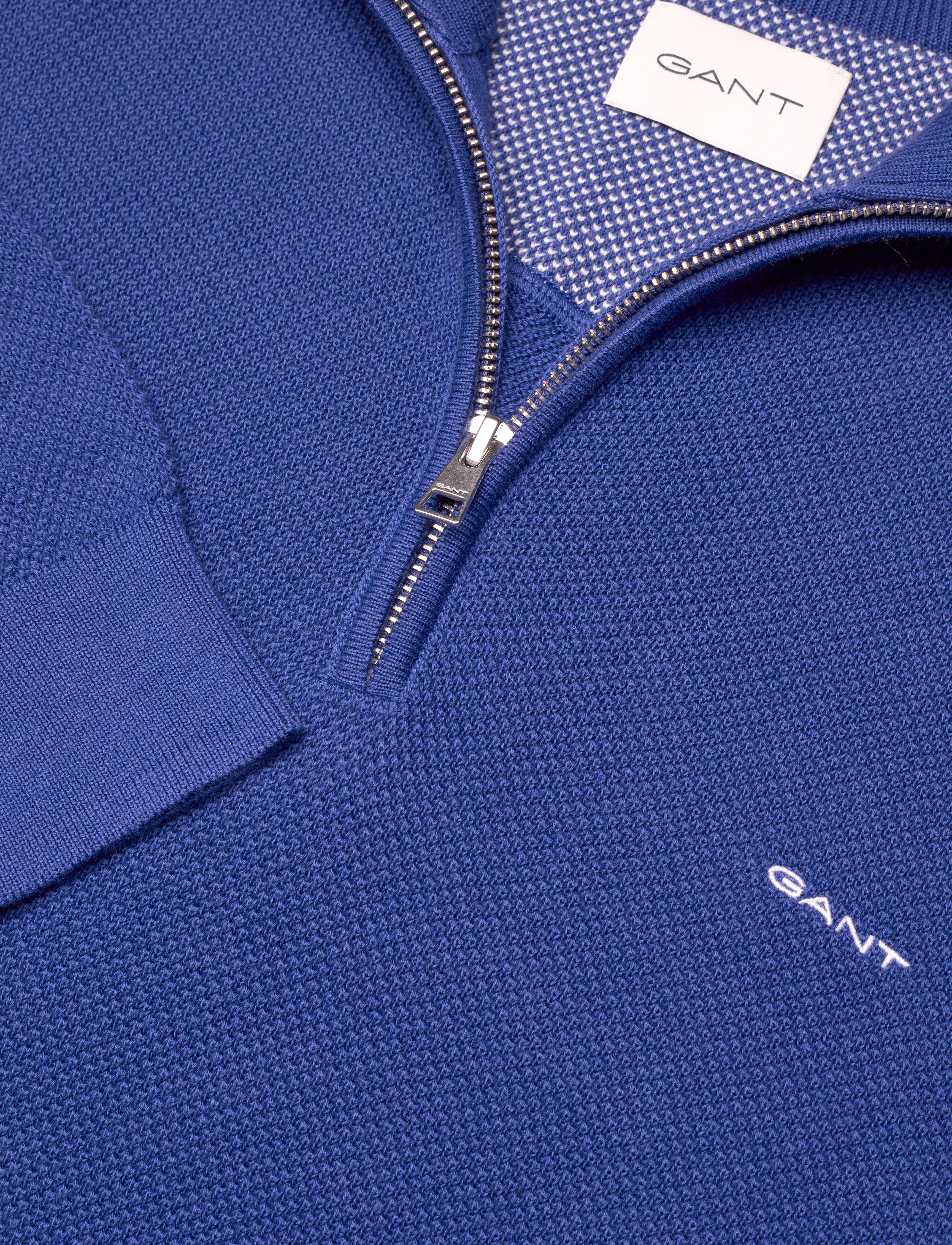 Gant - COTTON PIQUE HALF ZIP - tõmblukk-kaelusega džemprid - rich blue - 2