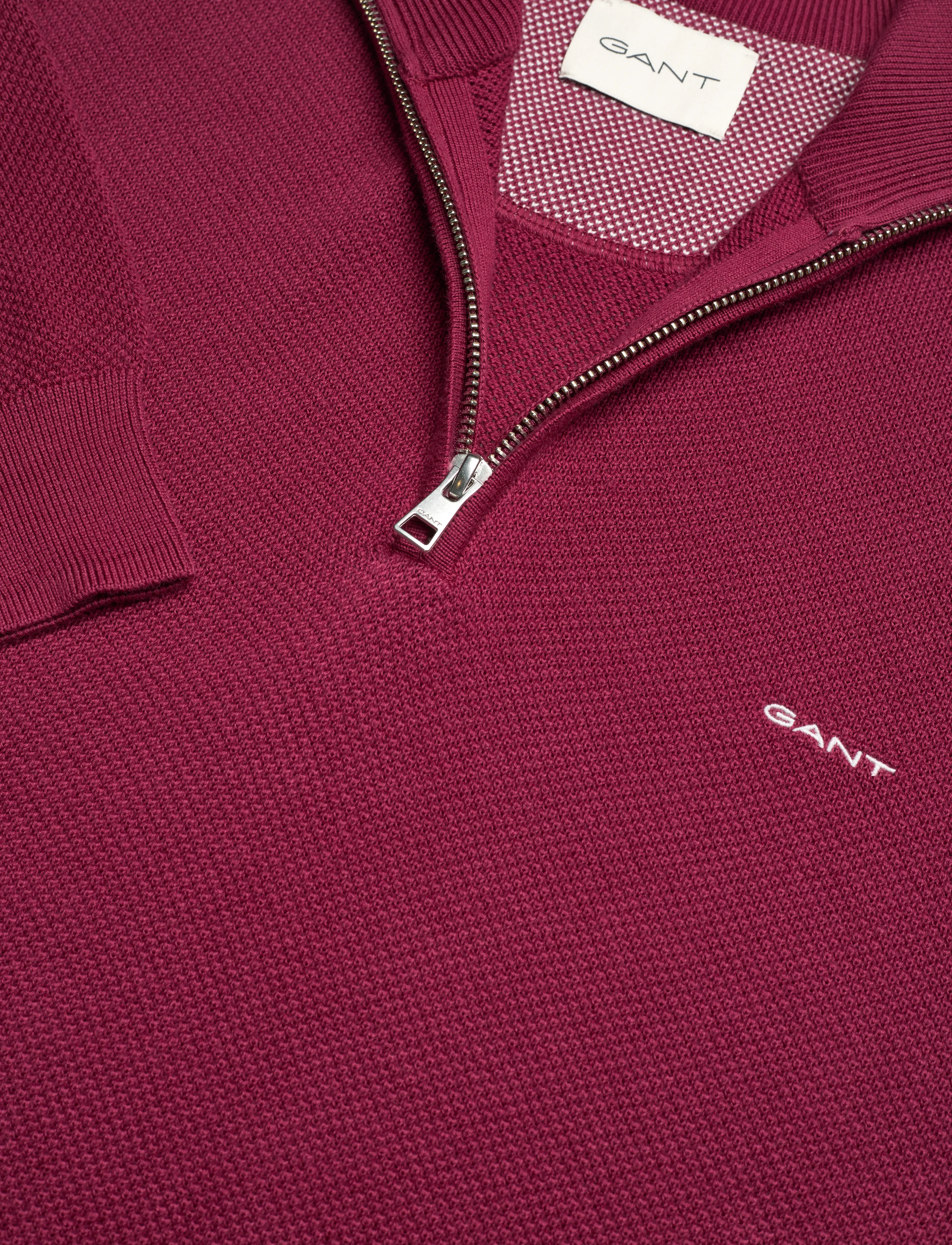 Gant - COTTON PIQUE HALF ZIP - halfzip strik - rich wine - 2