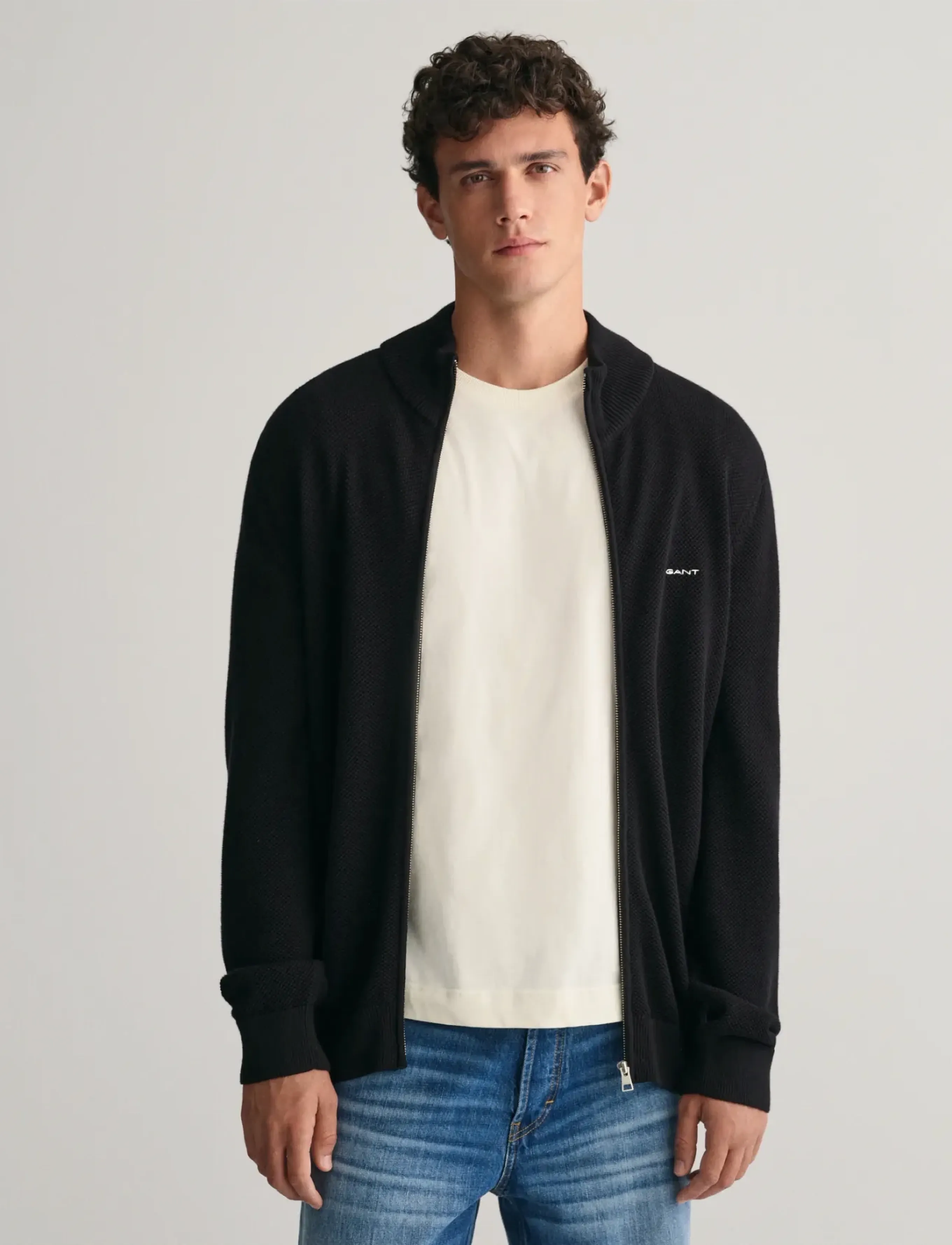 Gant Cotton Pique Zip Cardigan herr – bild 5