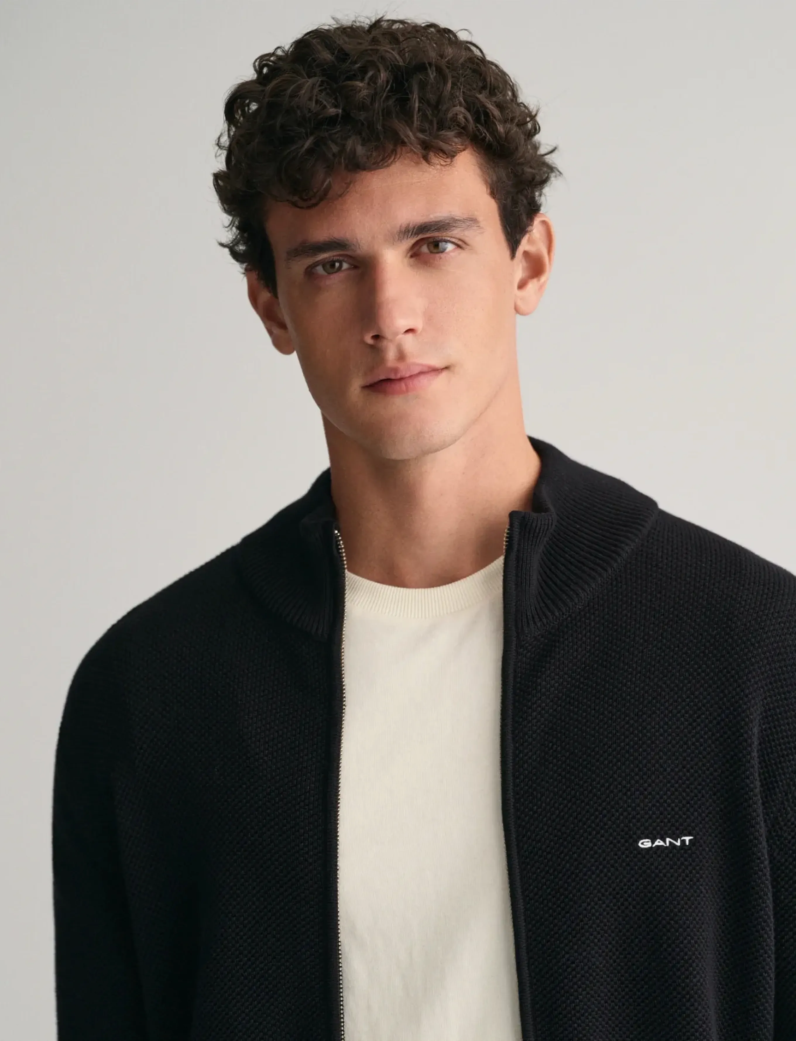 Gant Cotton Pique Zip Cardigan herr – bild 7