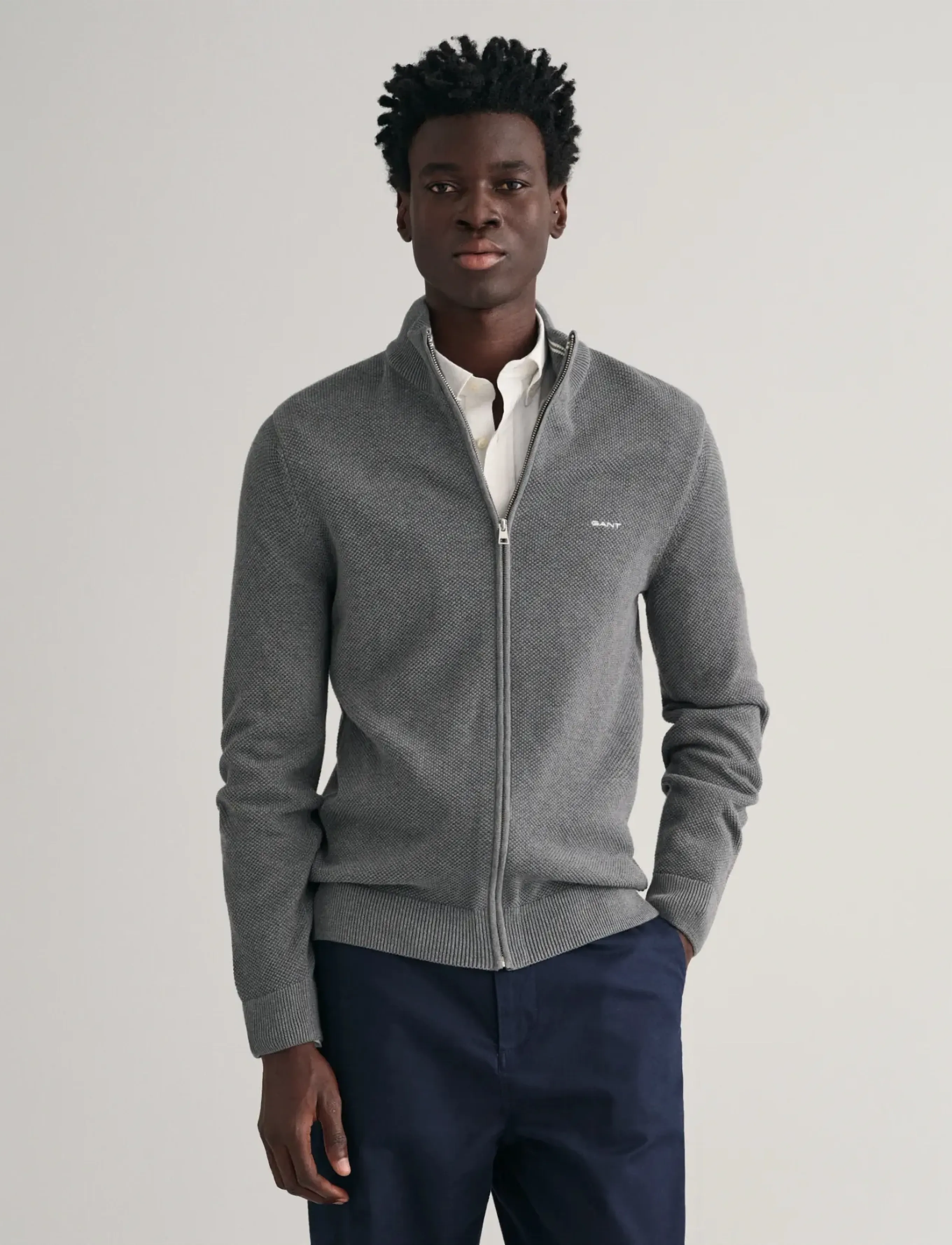 Gant Cotton Pique Zip Cardigan herr – bild 5