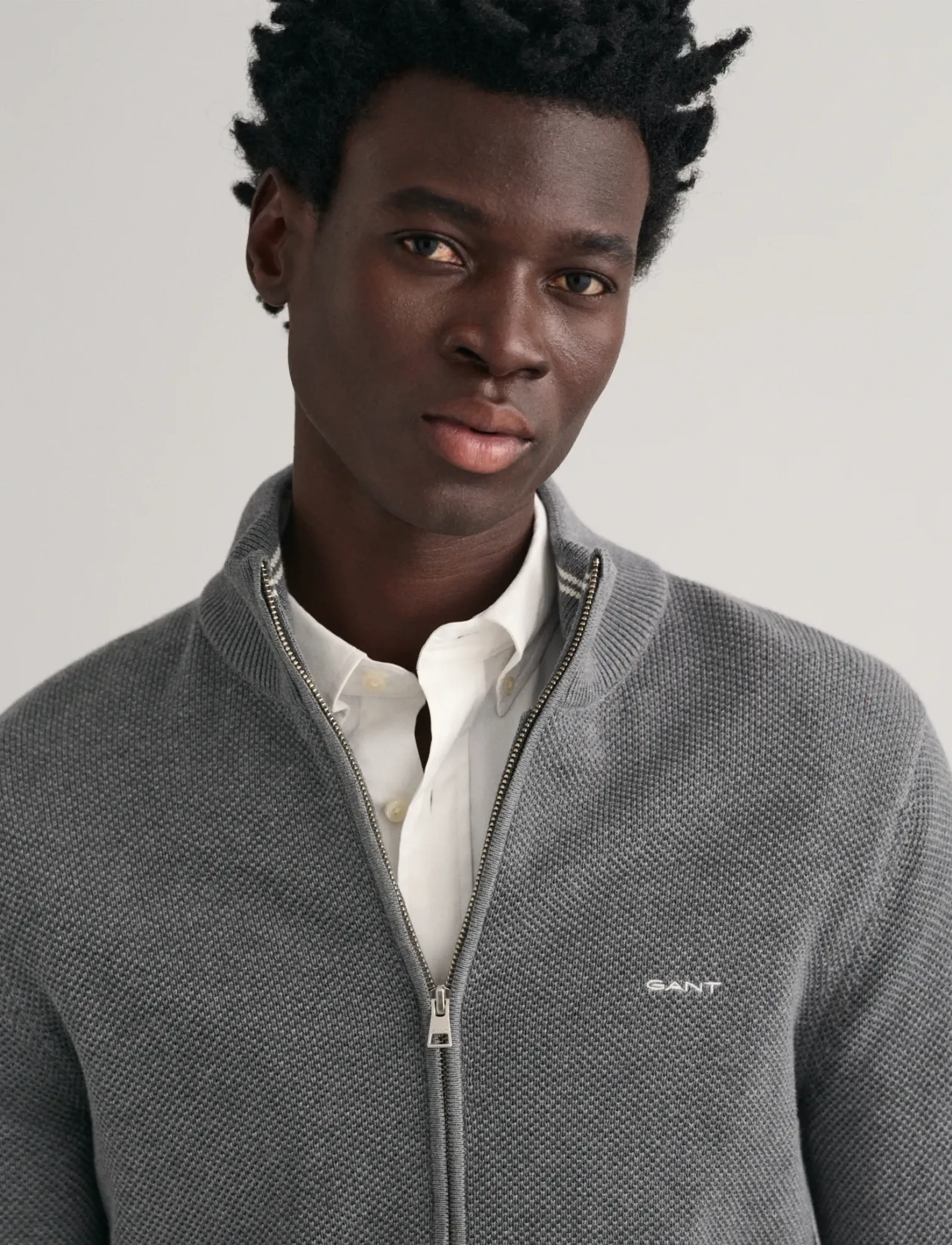 Gant Cotton Pique Zip Cardigan herr – bild 7