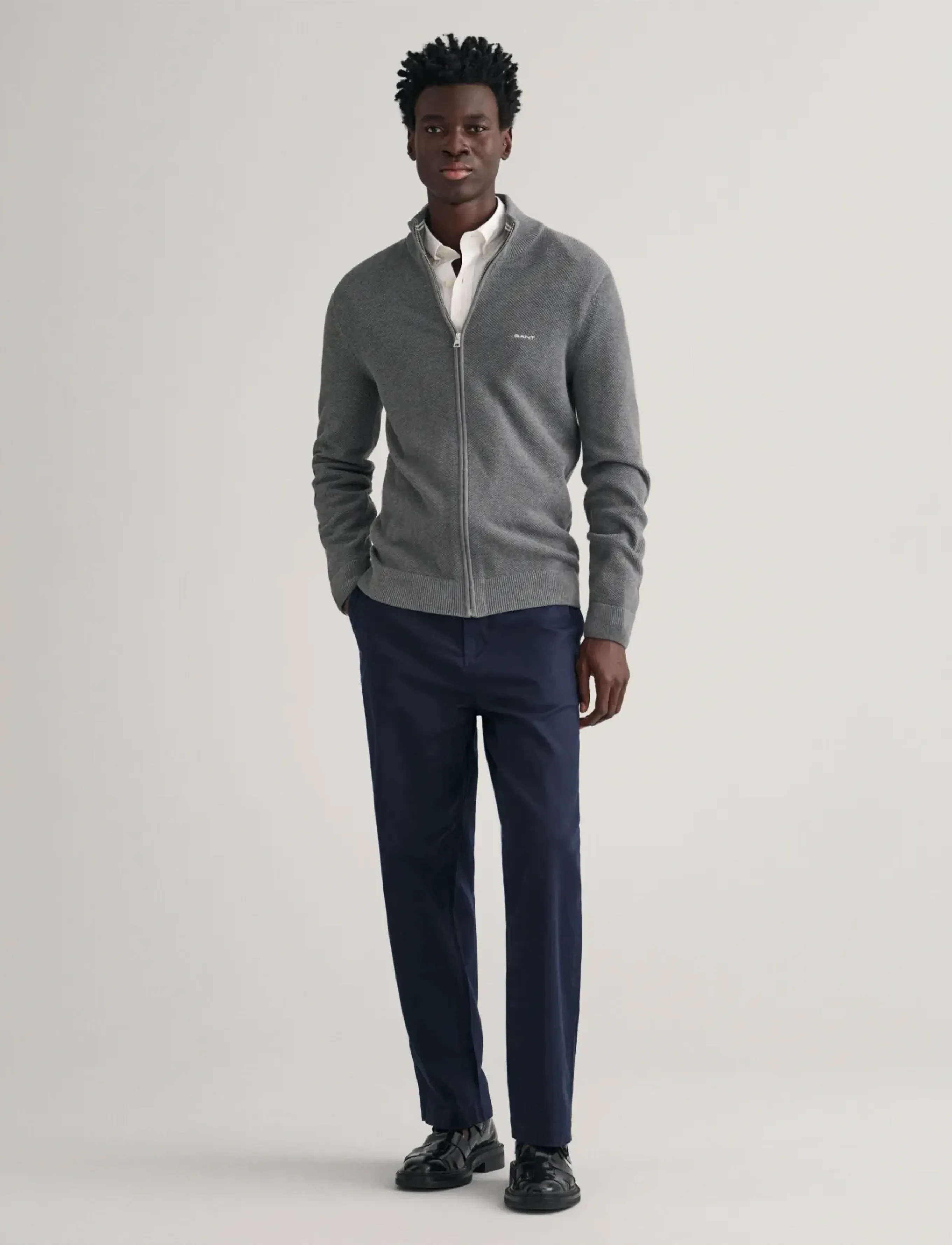 Gant Cotton Pique Zip Cardigan herr – bild 8