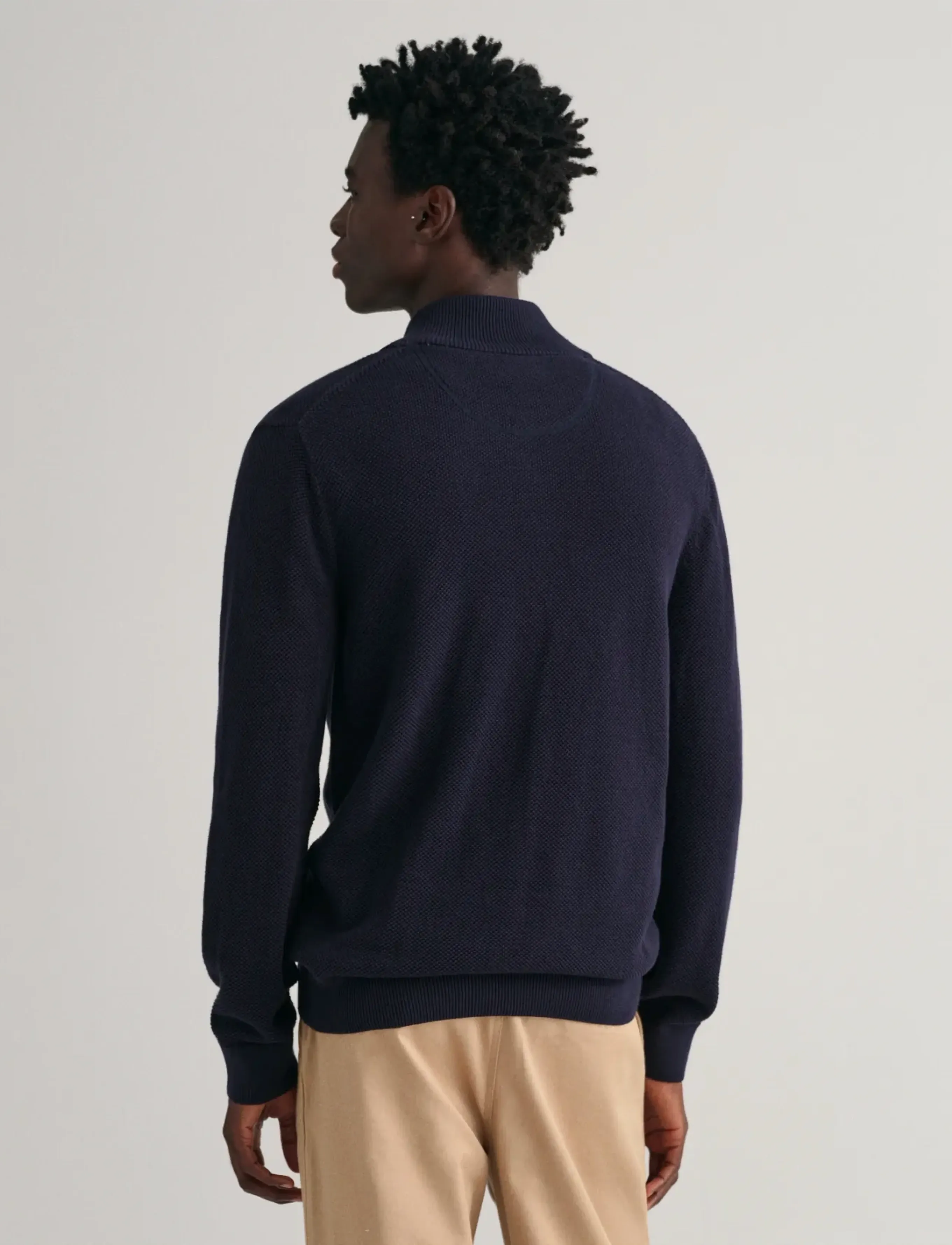 Gant COTTON PIQUE ZIP CARDIGAN - Pullover mit durchgehendem Reißverschluss - EVENING BLUE / navy