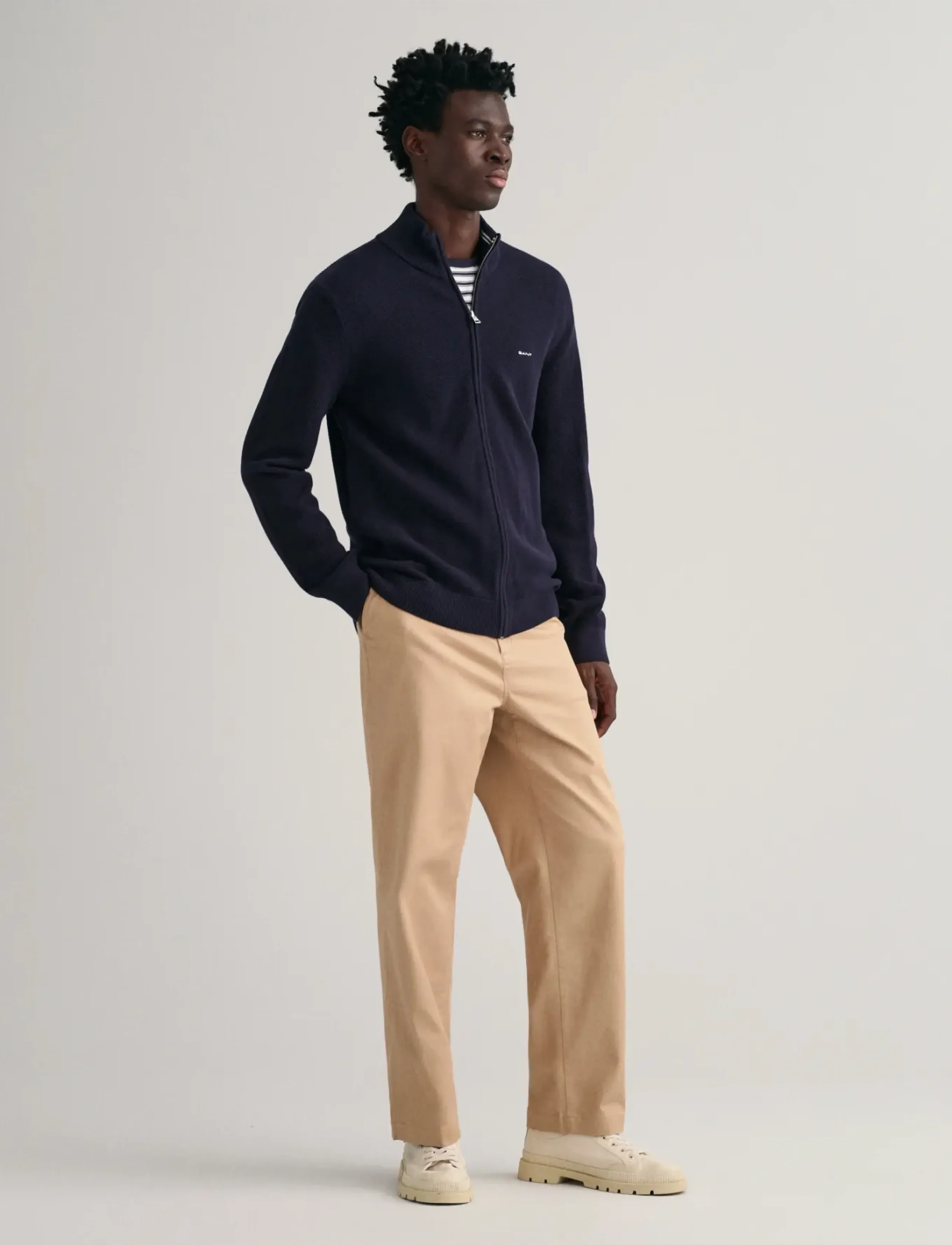 Gant Cotton Pique Zip Cardigan herr – bild 8
