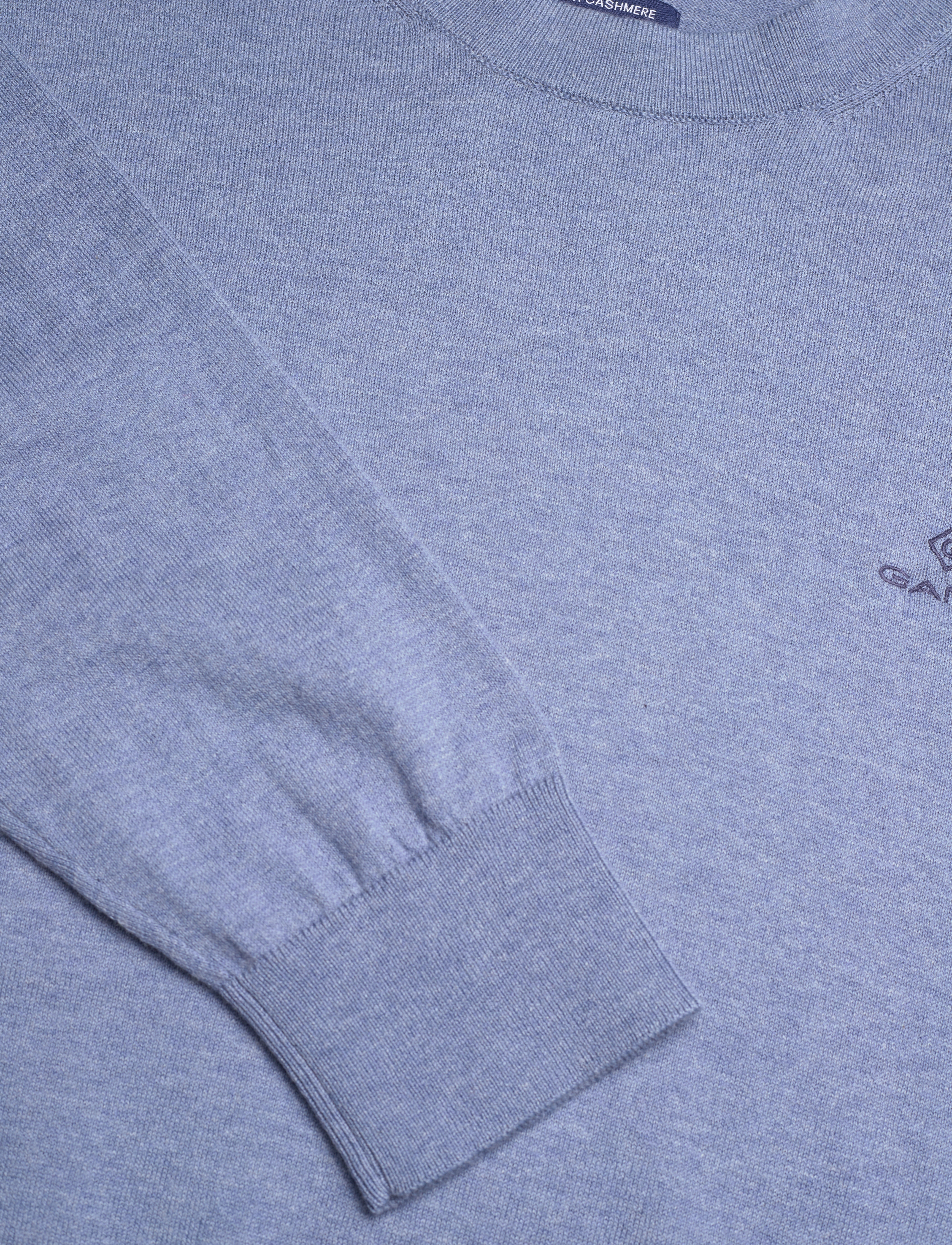 GANT - COTTON CASHMERE C-NECK - denim blue mel - 2