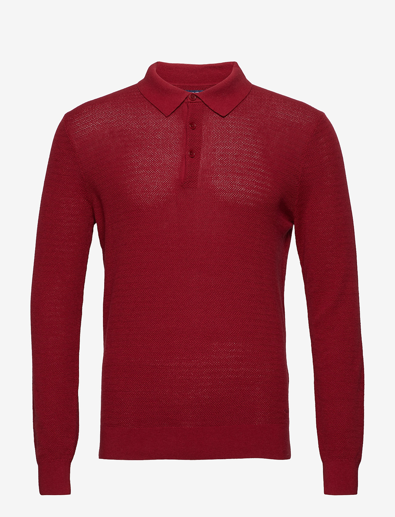 GANT - O2. COTTON CASHMERE TEXTURED POLO - mahogny red - 0