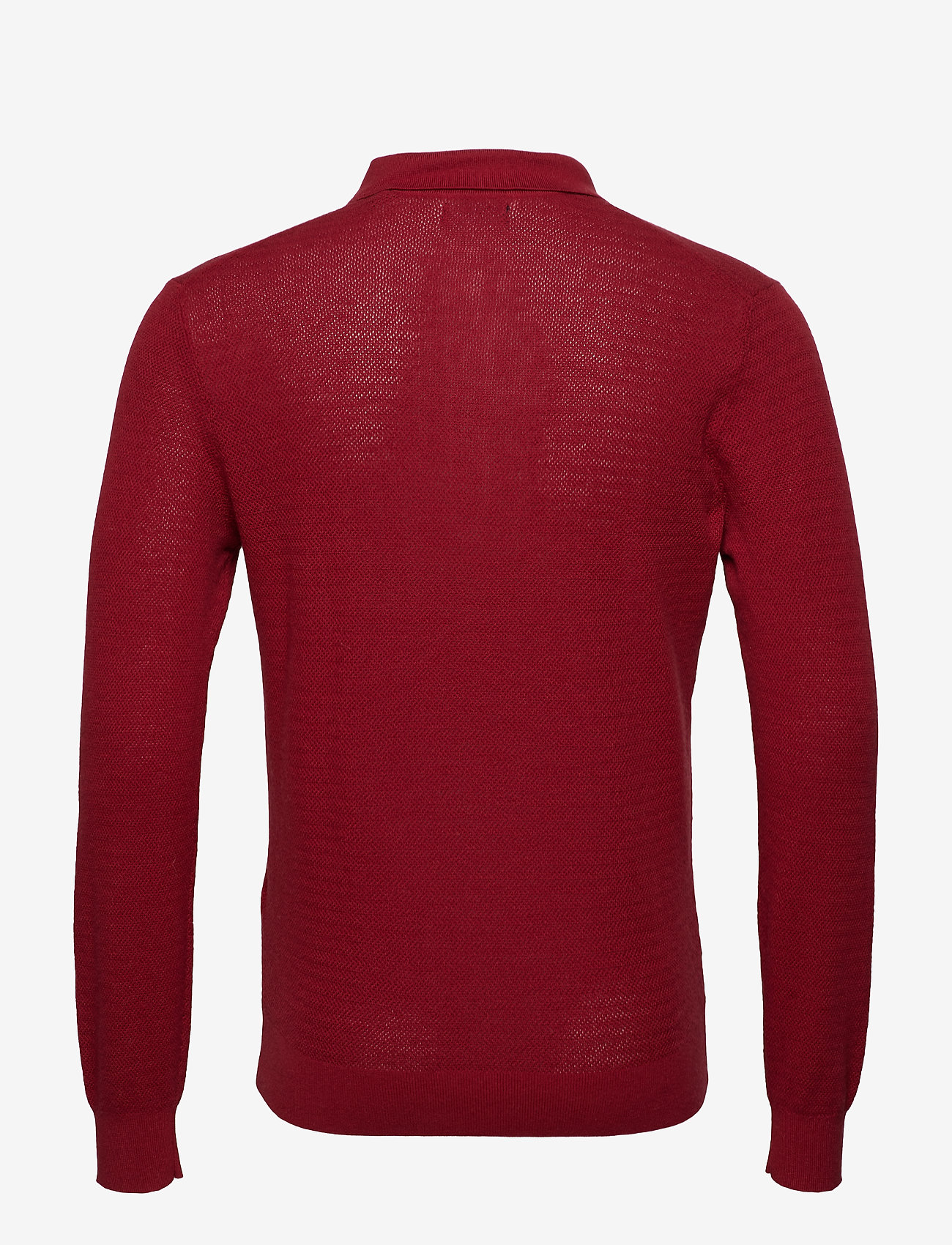 GANT - O2. COTTON CASHMERE TEXTURED POLO - mahogny red - 1