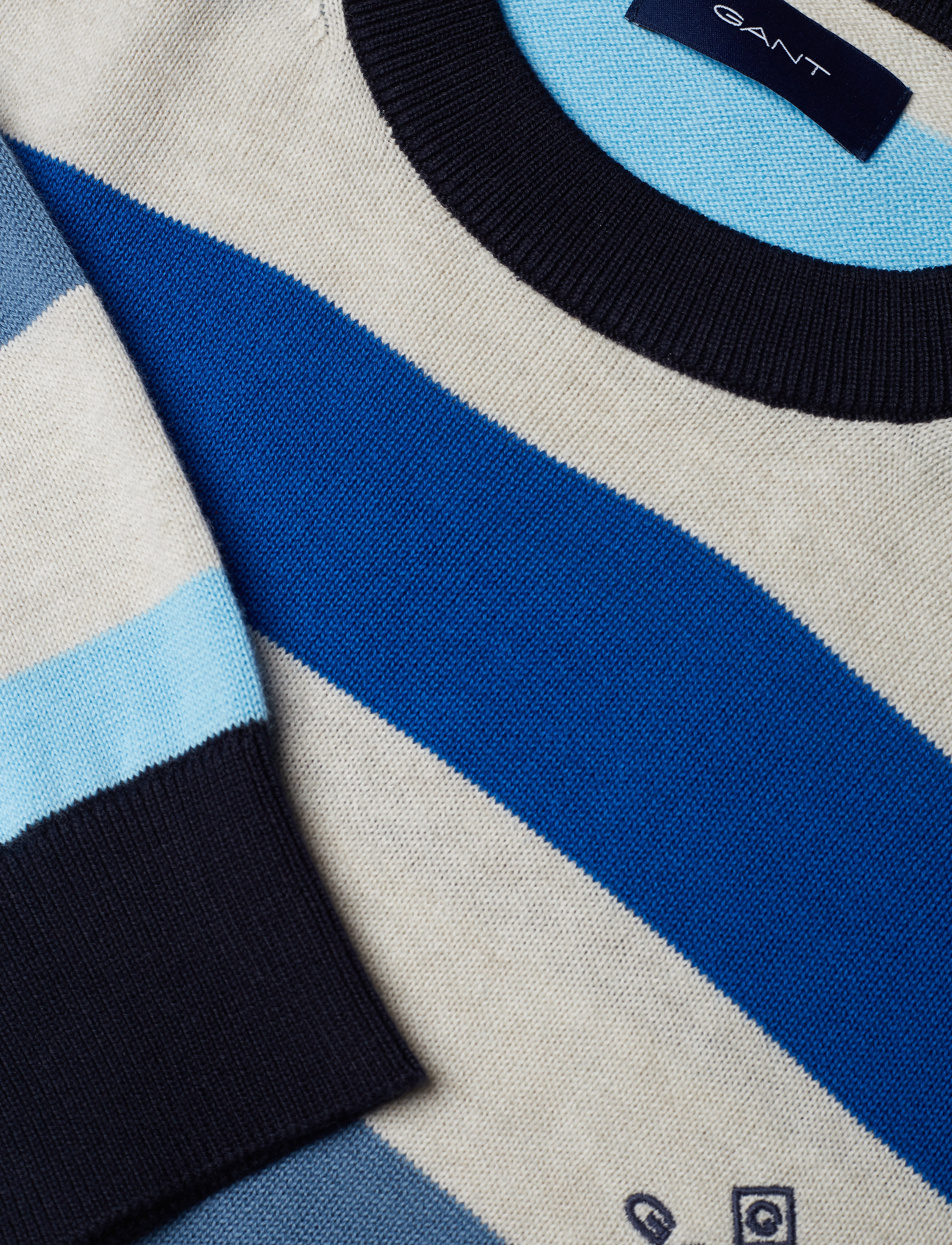 GANT - D1. MULTI COLORED STRIPE CREW - coronet blue - 2