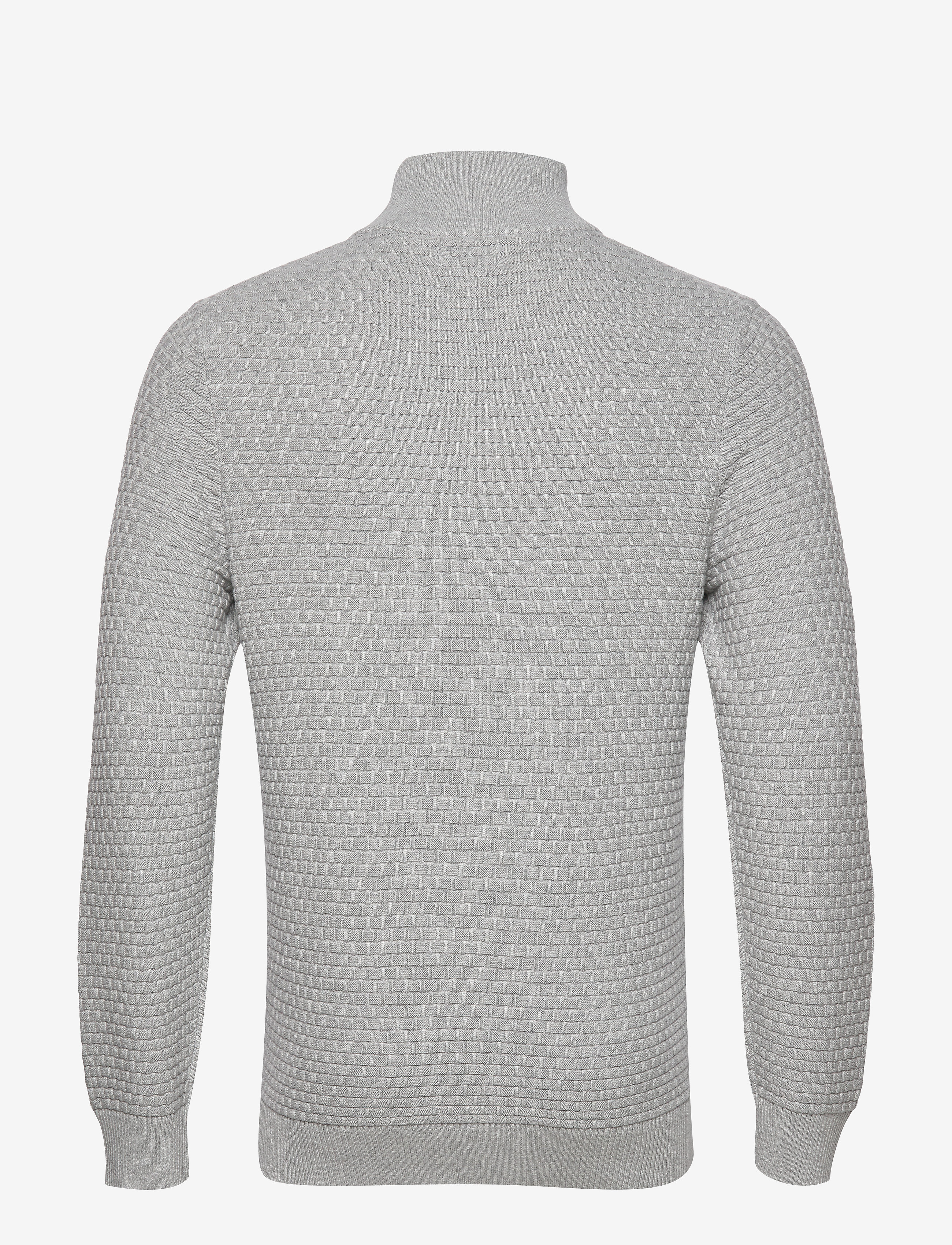 GANT - D1. SIGNATURE WEAVE HALF ZIP - grey melange - 1