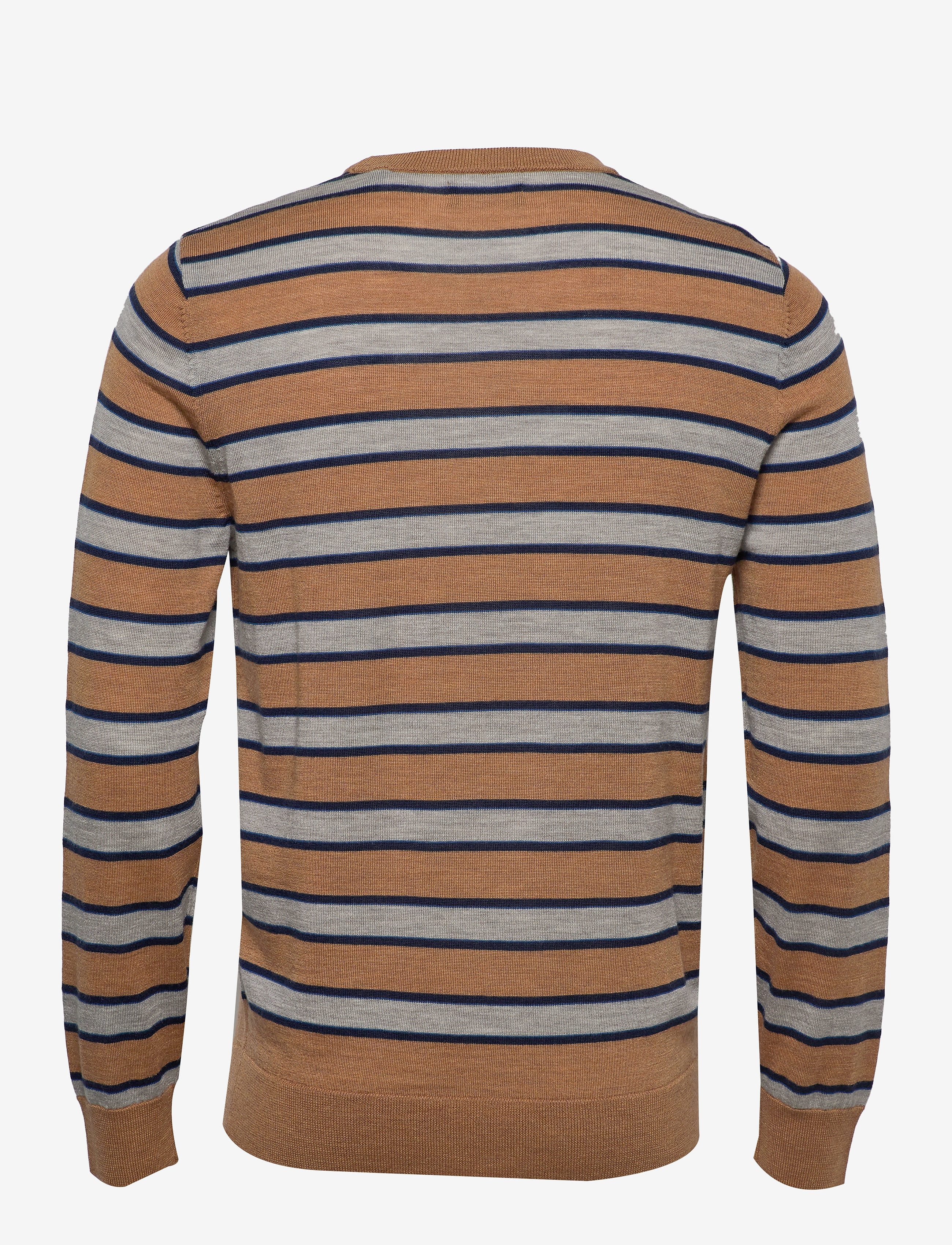 GANT - D1. MULTI STRIPE MERINO CREW - warm khaki - 1