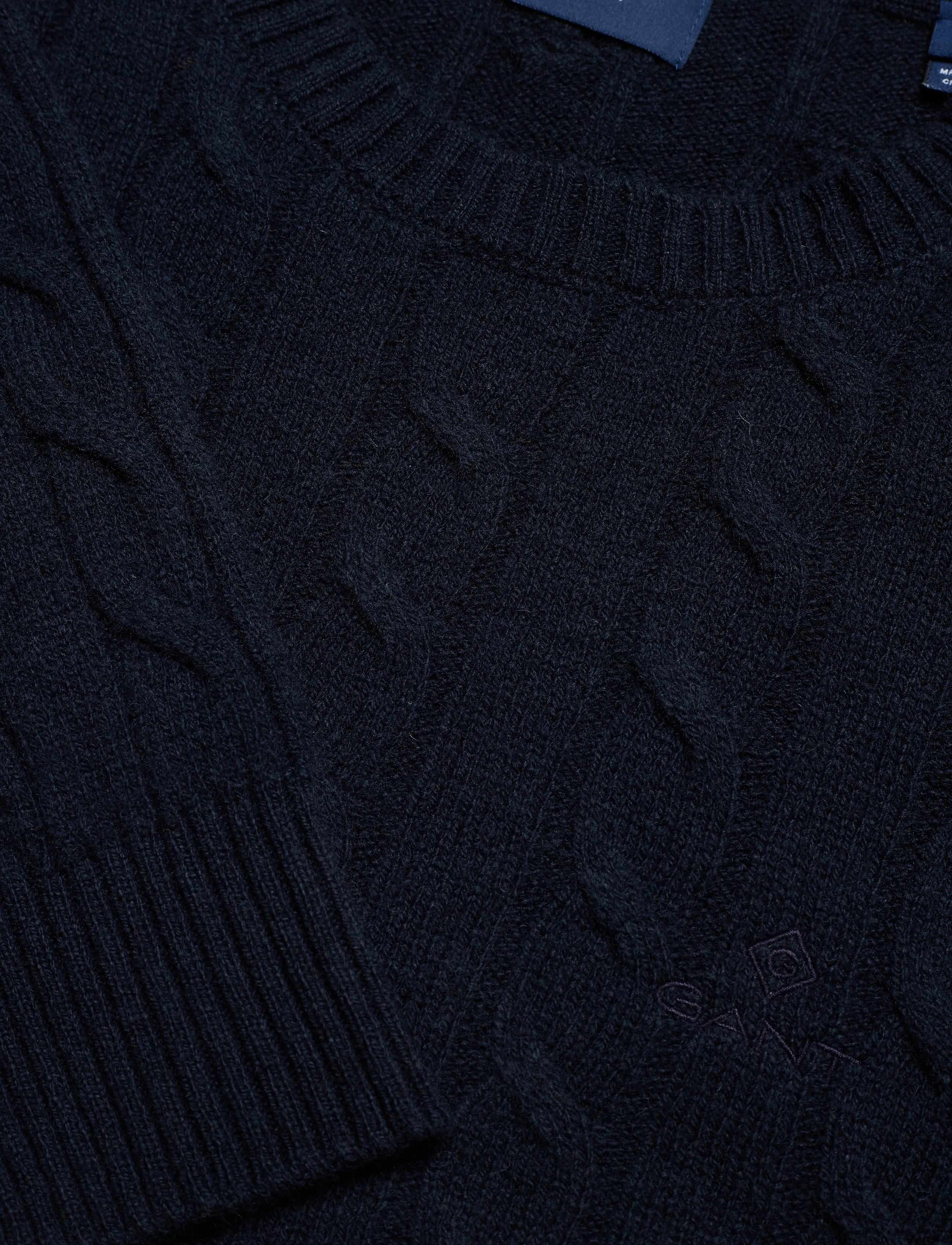 GANT - D2. LAMBSWOOL CABLE CREW - evening blue - 2