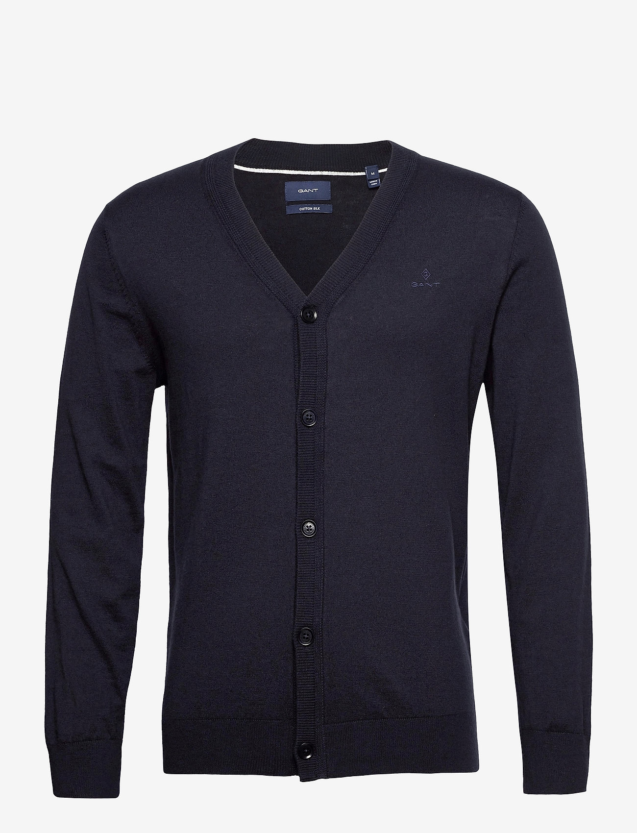 GANT - D1. COTTON SILK V-CARDIGAN - evening blue - 0