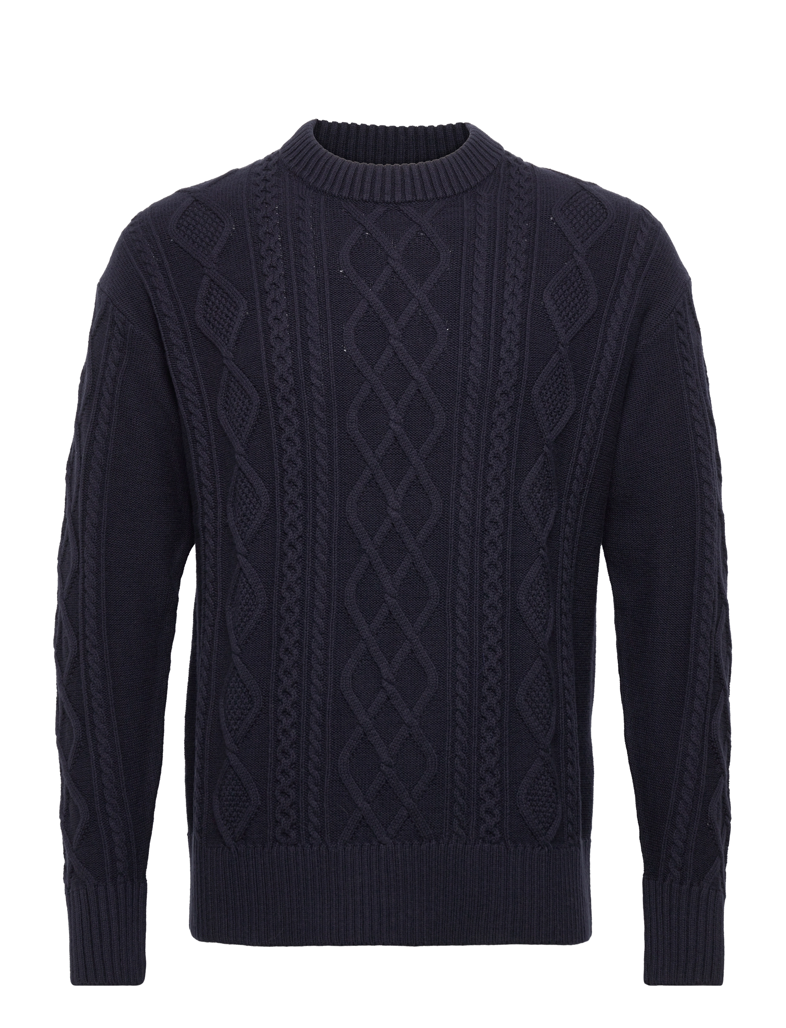 D2. CABLE C-NECK - EVENING BLUE