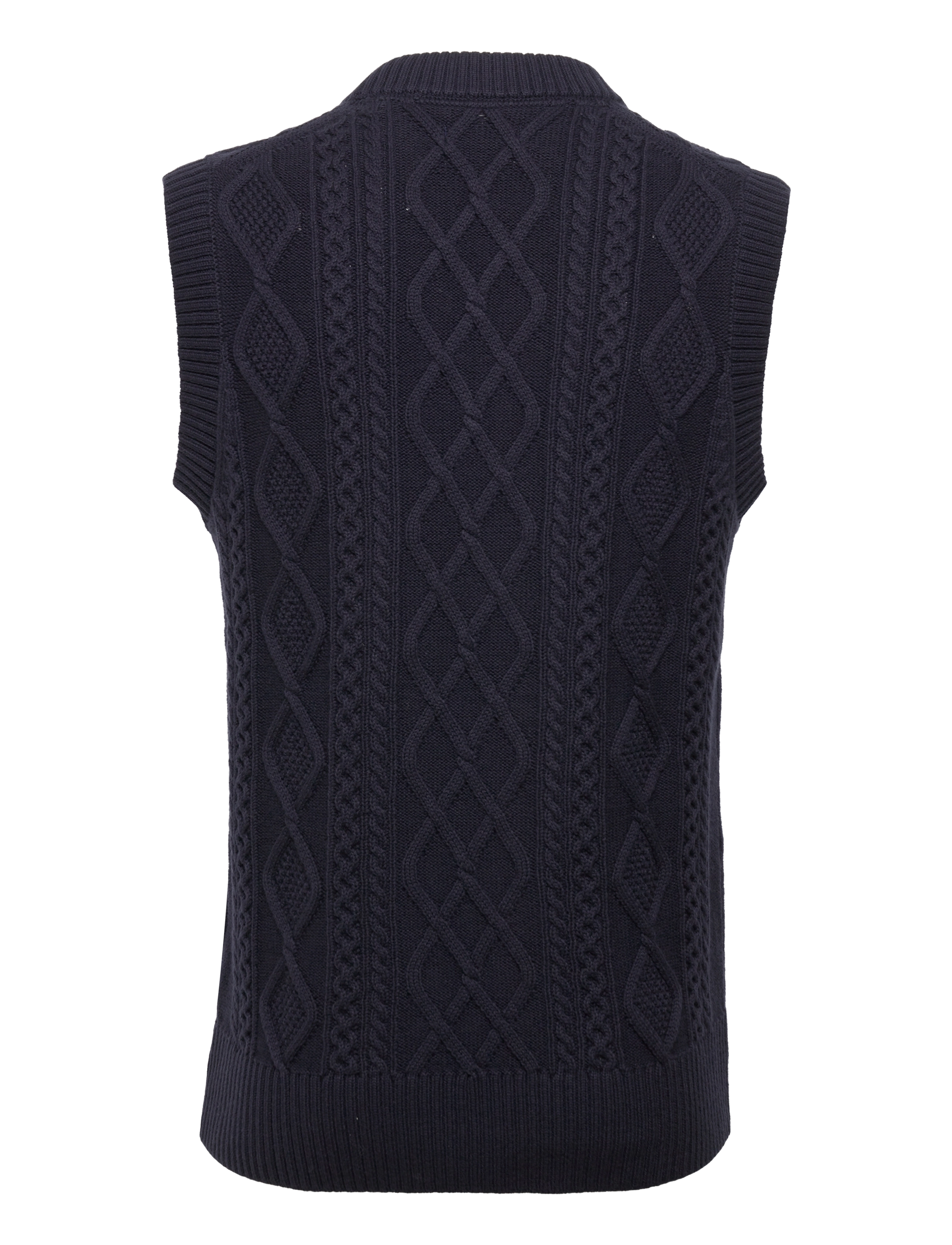 GANT - D2. CABLE VEST - evening blue - 1