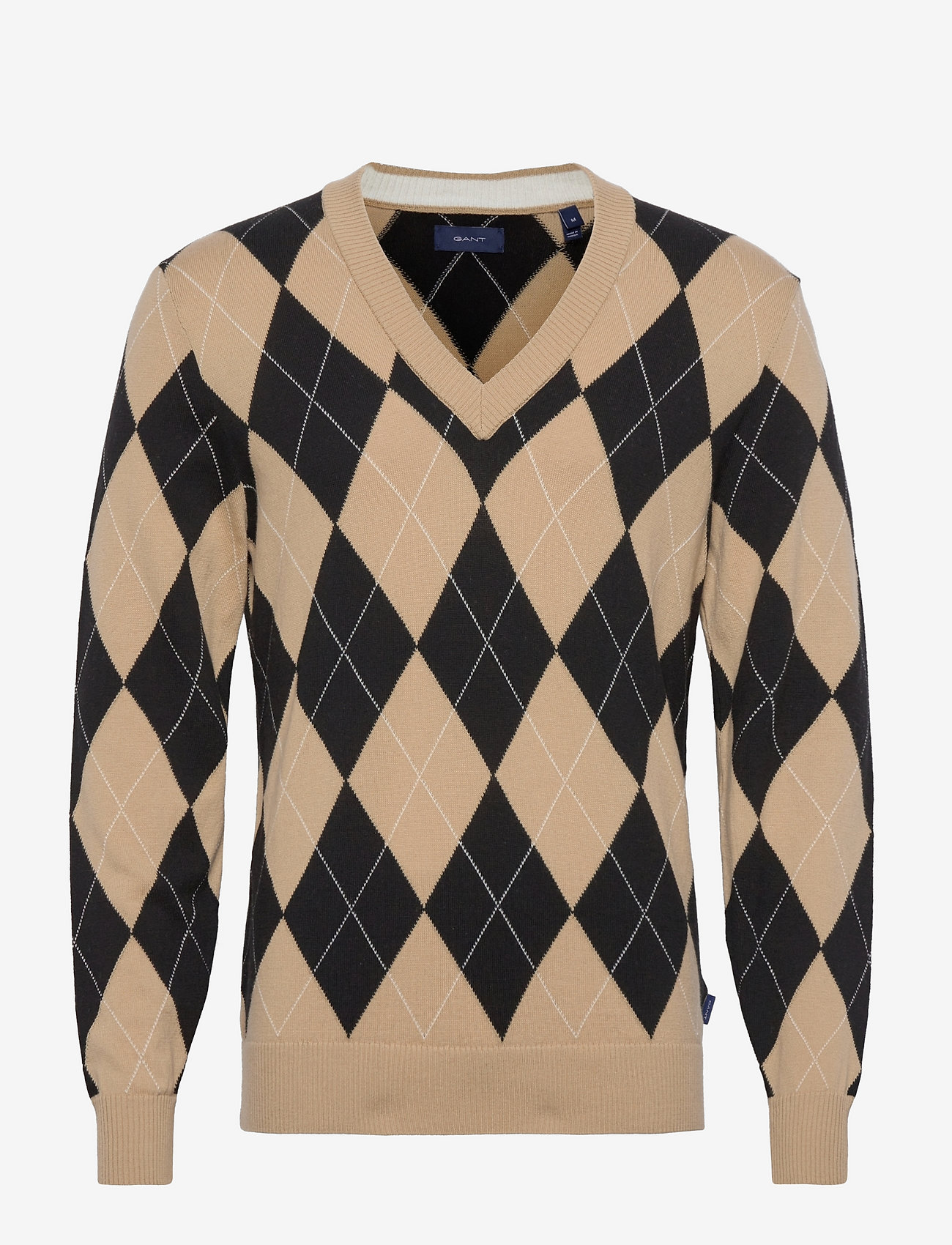 GANT - D2. ARGYLE V-NECK - dark almond - 0