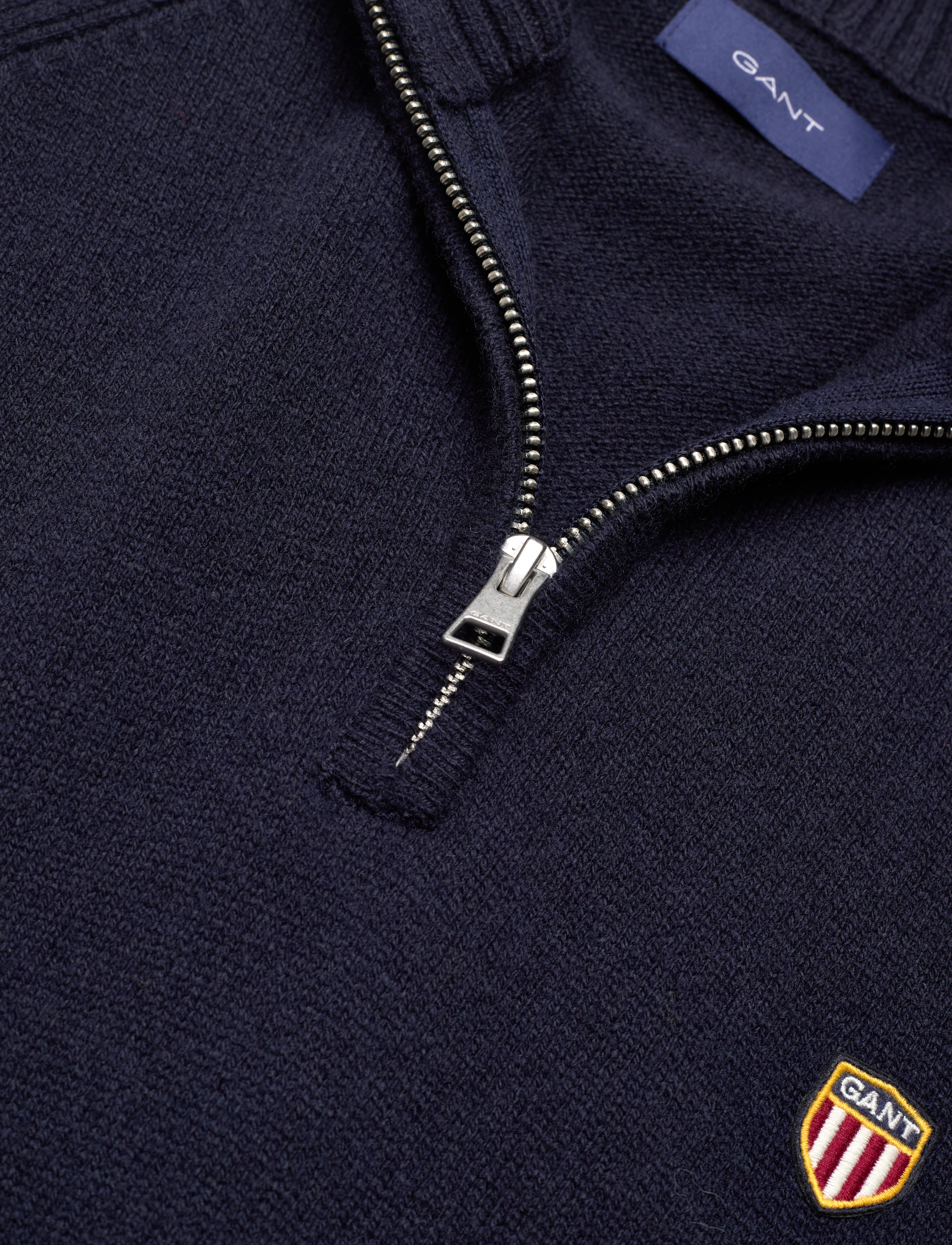 GANT - D1. BANNER SHIELD HALFZIP - evening blue - 2
