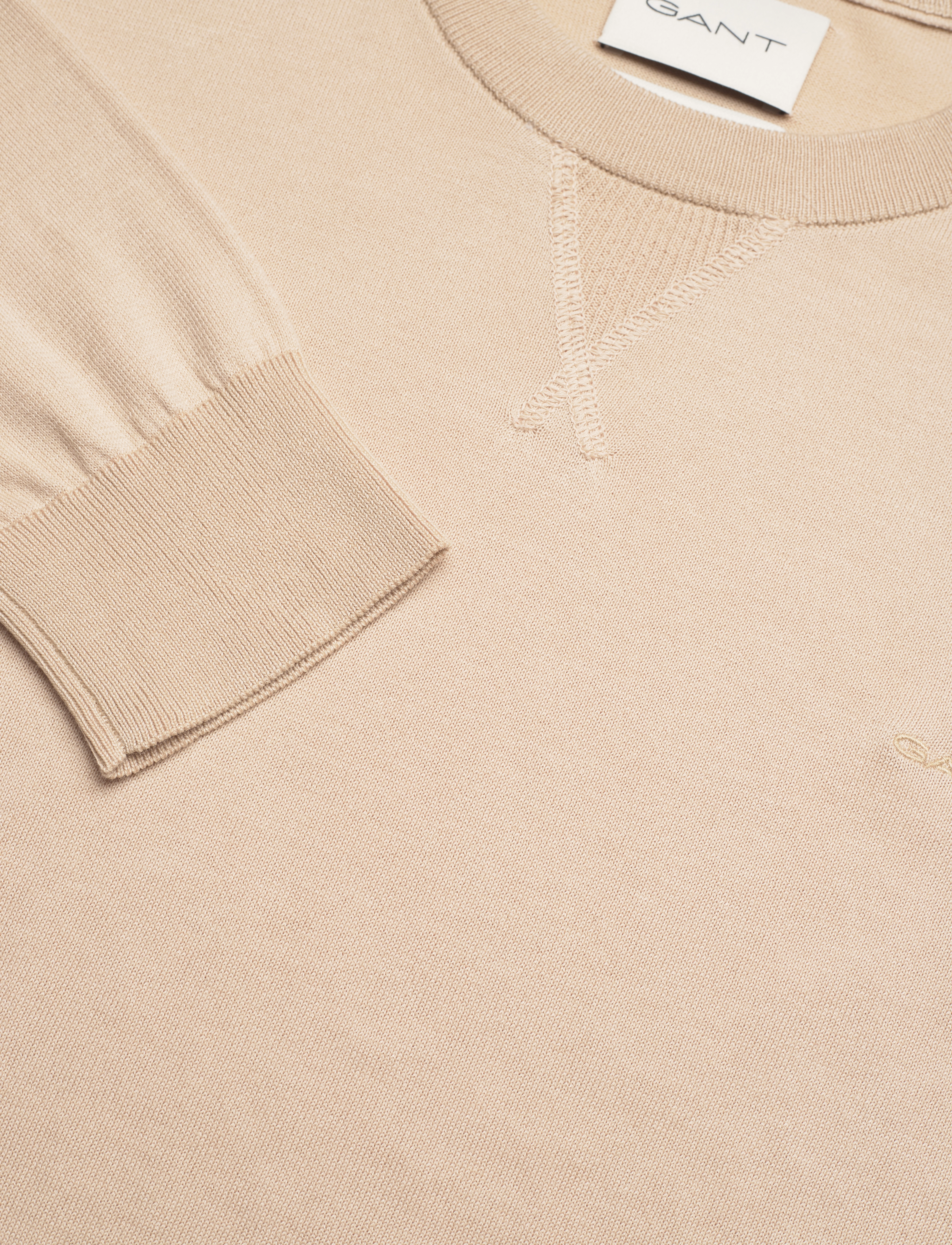 GANT - FINE COTTON C-NECK - dry sand - 2