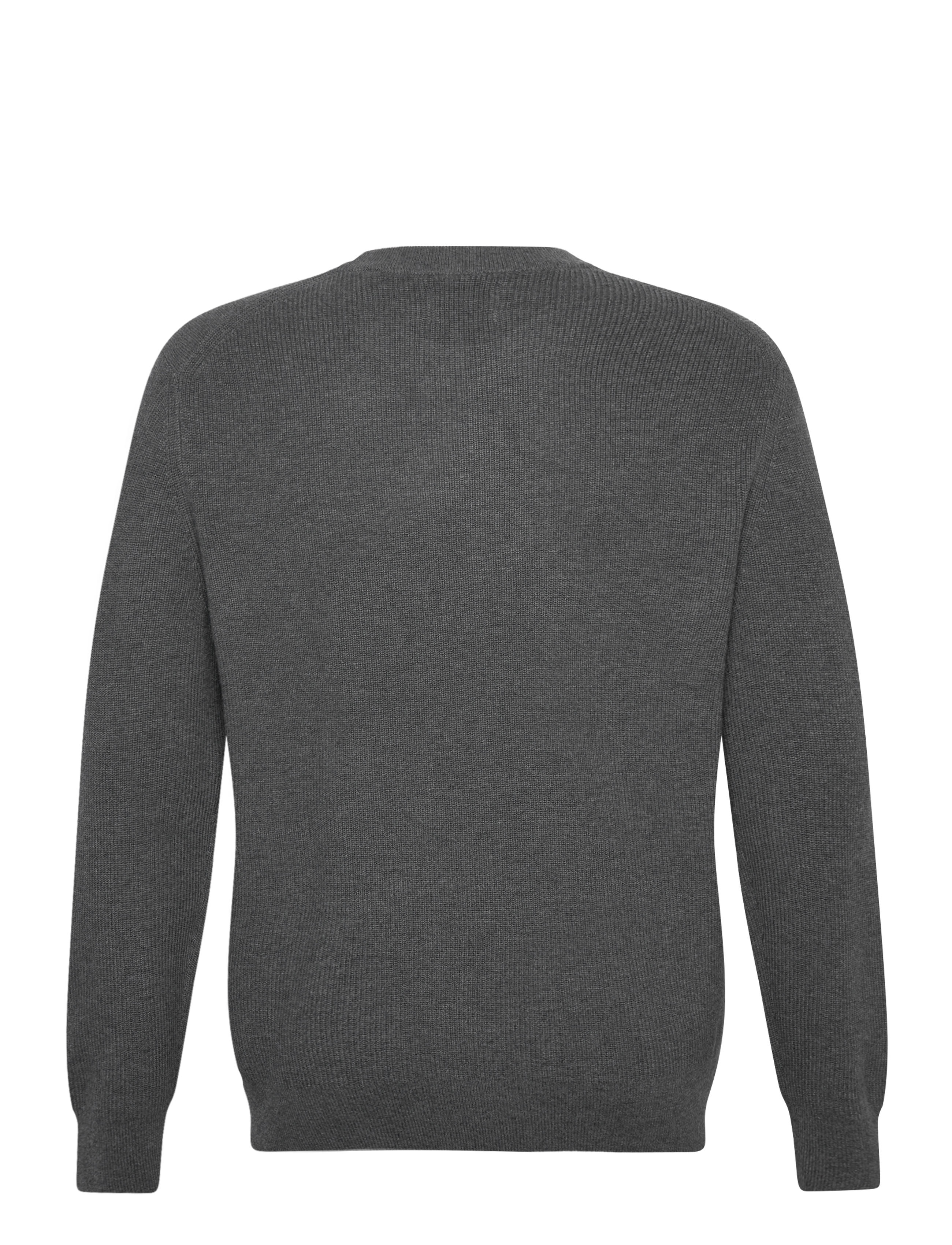 GANT - COTTON WOOL RIB C-NECK - antracit melange - 2