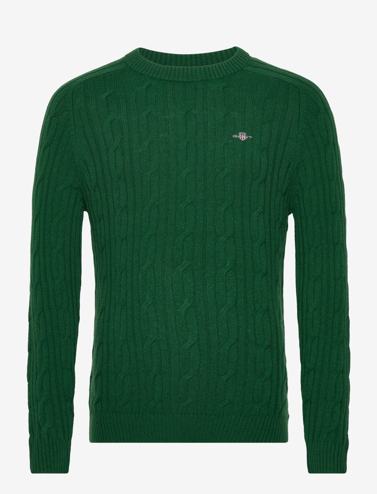 GANT - LAMBSWOOL CABLE C-NECK - forest green - 0