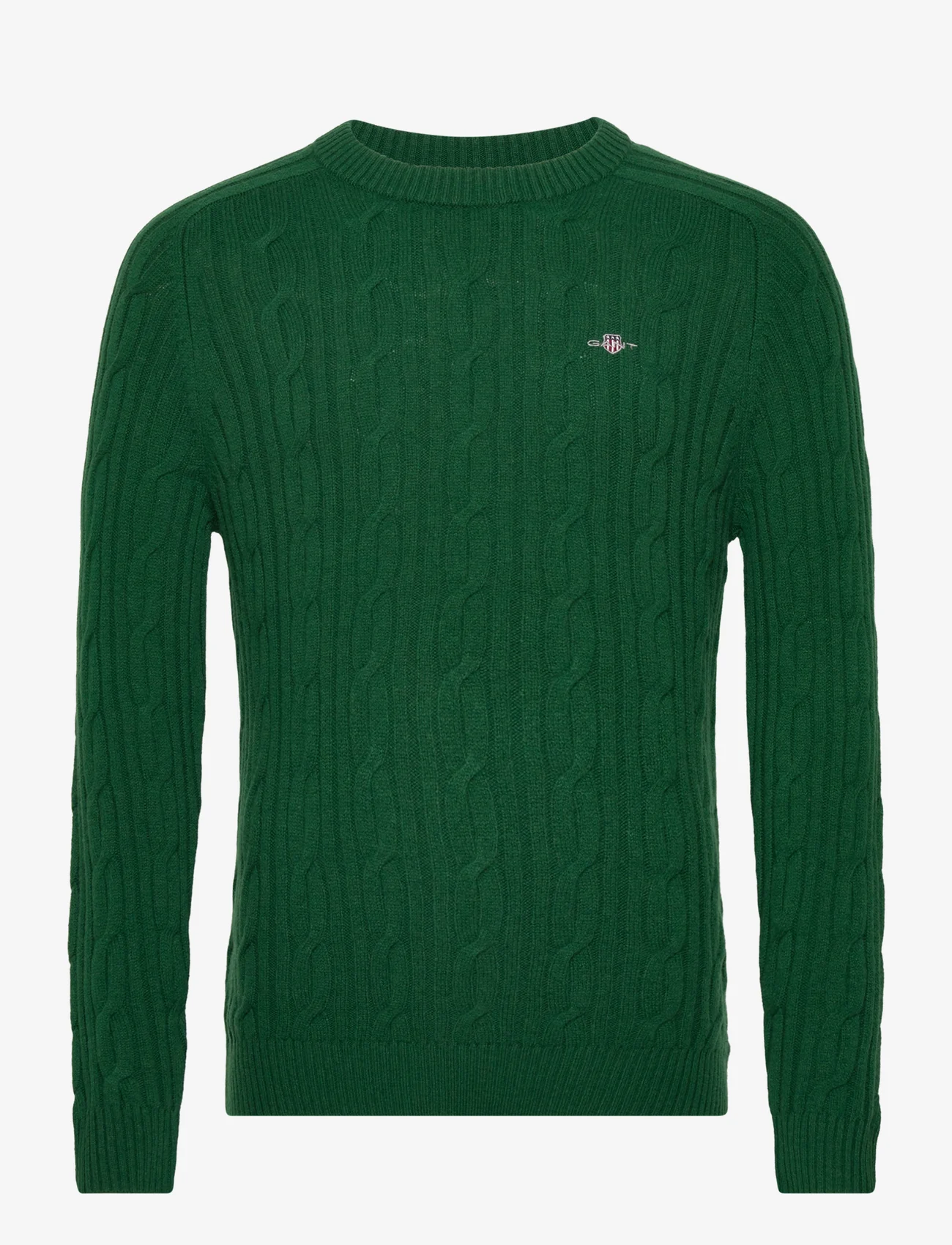 GANT - LAMBSWOOL CABLE C-NECK - rundhals - forest green - 0