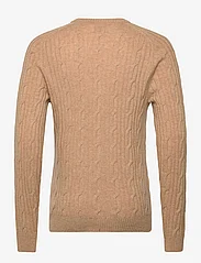 GANT - LAMBSWOOL CABLE C-NECK - knitted round necks - khaki mel - 1