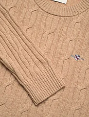 GANT - LAMBSWOOL CABLE C-NECK - knitted round necks - khaki mel - 2