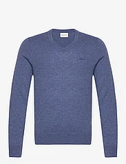 GANT - EXTRAFINE LAMBSWOOL V-NECK - basic knitwear - stone blue melange - 0